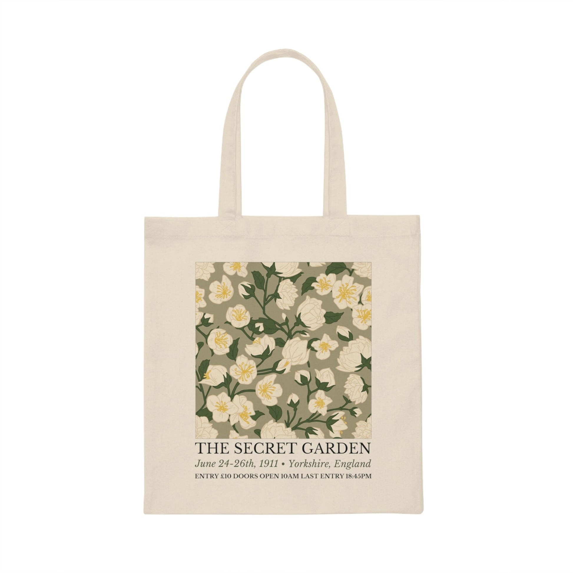 The Secret Garden Flower Market Show Tote Book Bag * Dark Cottagecore Light Academia Fairycore Goblincore * Botanical Herbology Flower Print