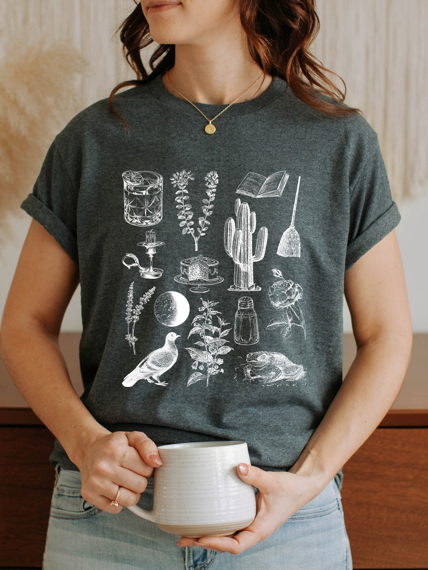 Practical Magic Icons Chart Subtle Book Tee Shirt Tshirt * Owens Apothecary * Salt Lavender Rosemary * Witchy Botanical * Midnight Margarita