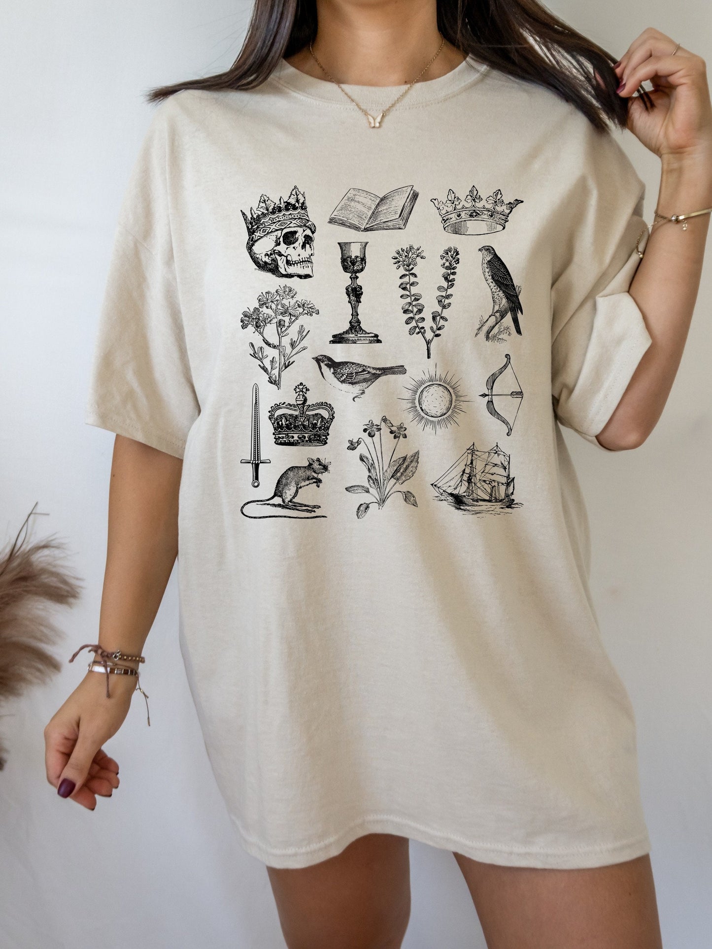 Shakespeare Hamlet Ophelia Icons Chart Herbology Tee Shirt Tshirt * Bookish Bookworm Gift * Poet Literature * Dark Academia Cottagecore