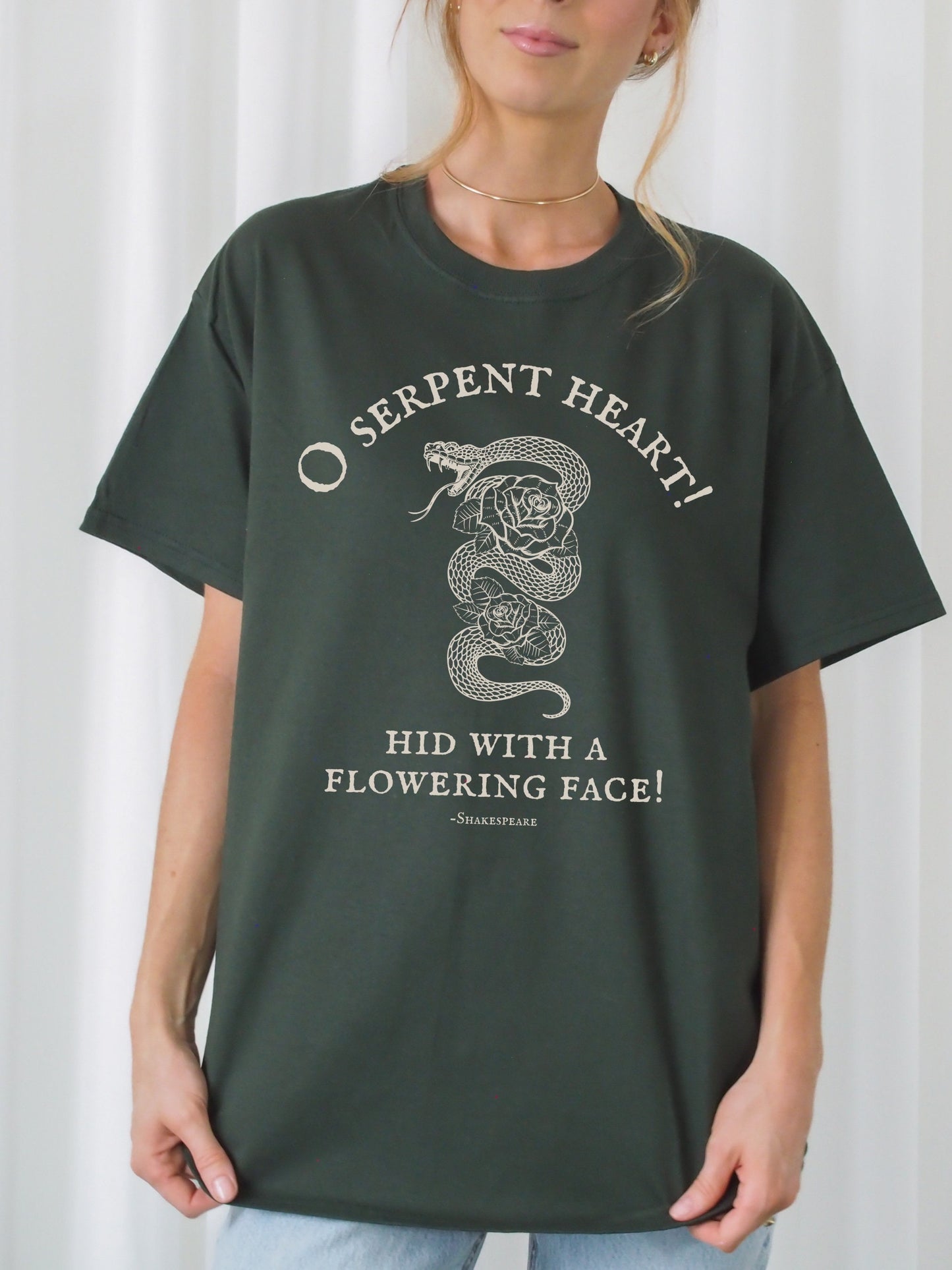 Shakespeare Romeo and Juliet Gothic Serpent Tee Shirt Tshirt Bookish Bookworm Gift Poet Literature Shirt Dark Light Academia Cottagecore