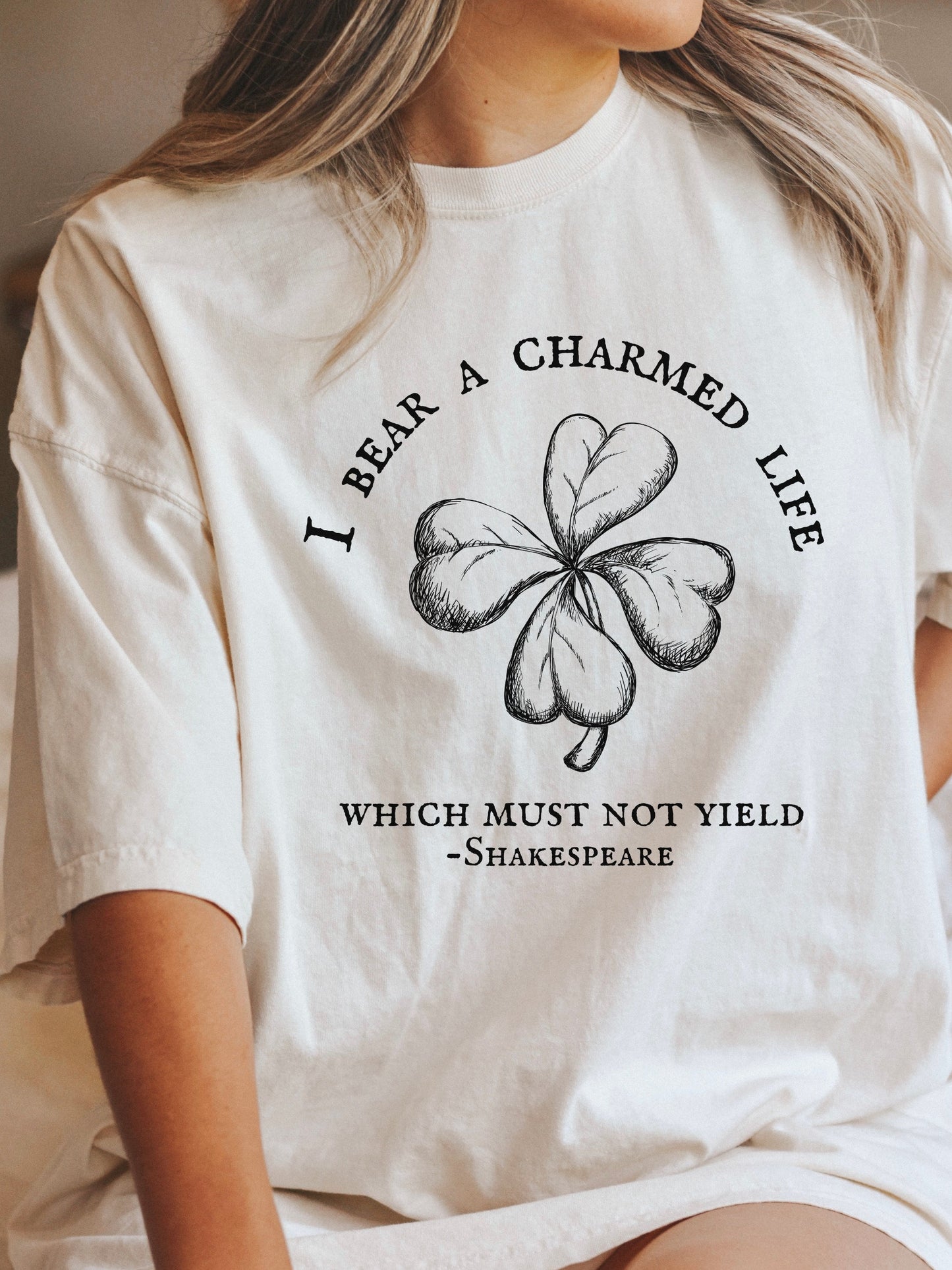 Shakespeare Charmed Life Lucky Girl Macbeth Tee Shirt Tshirt * Bookish Bookworm Gift Poet * Literature Shirt Dark Light Academia Cottagecore