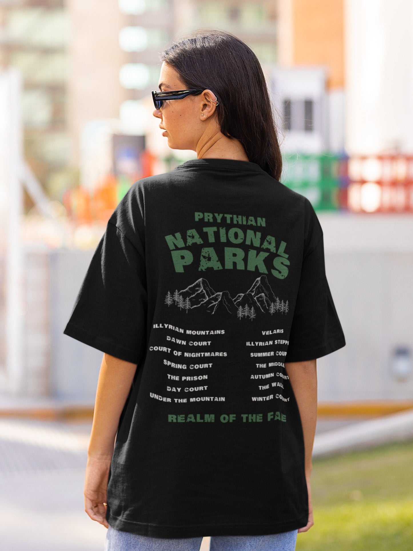 ACOTAR Prythian National Park SJM Merch Aesthetic Tee Shirt words on the back Feyre Rhysand Granola Bookish Book Lover Gift Romance Reader