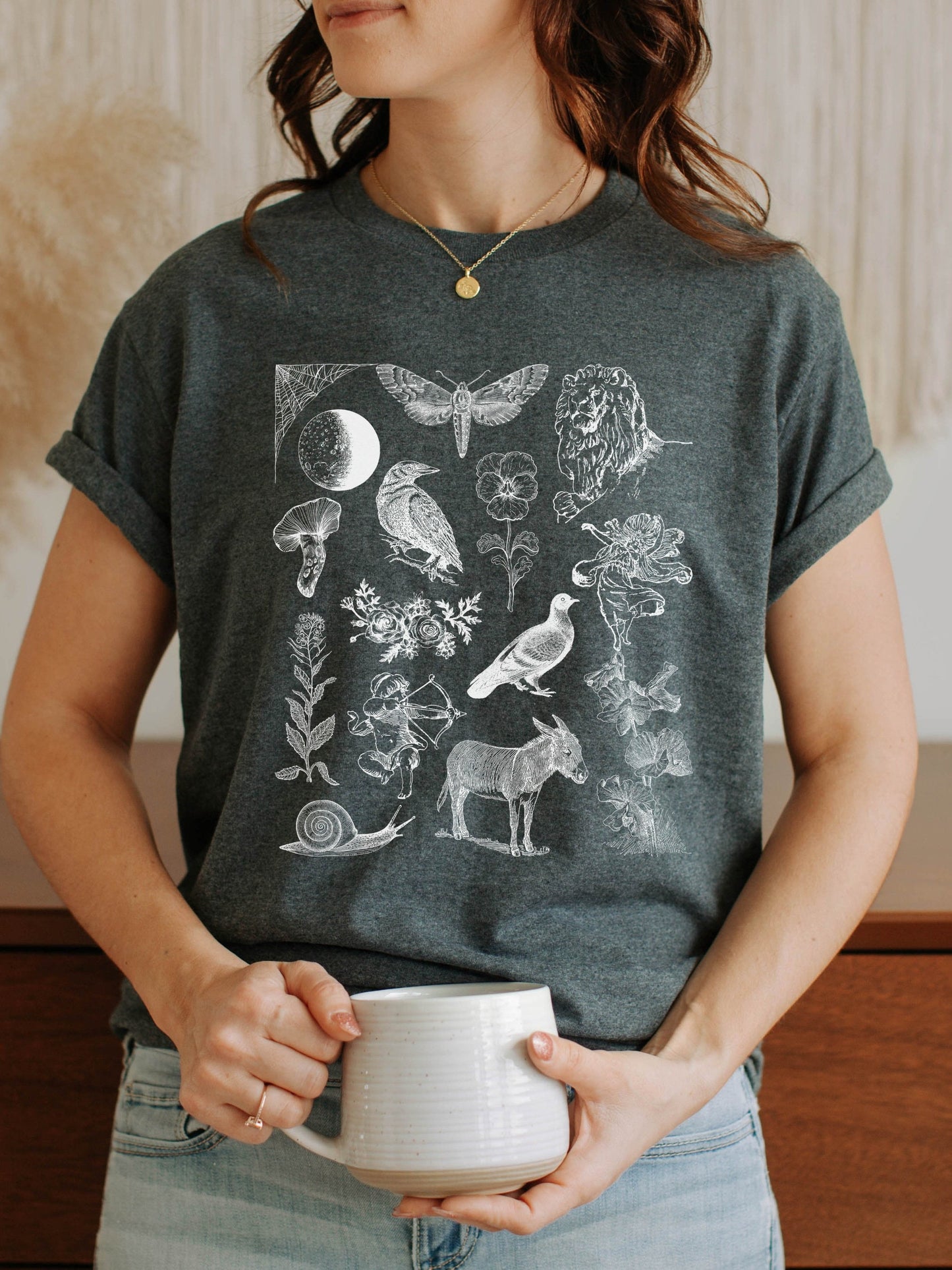 Shakespeare Midsummer Night's Dream Icons Chart Herbology Tee Shirt Tshirt * Bookish Bookworm Gift Poet Literature Dark Academia Cottagecore