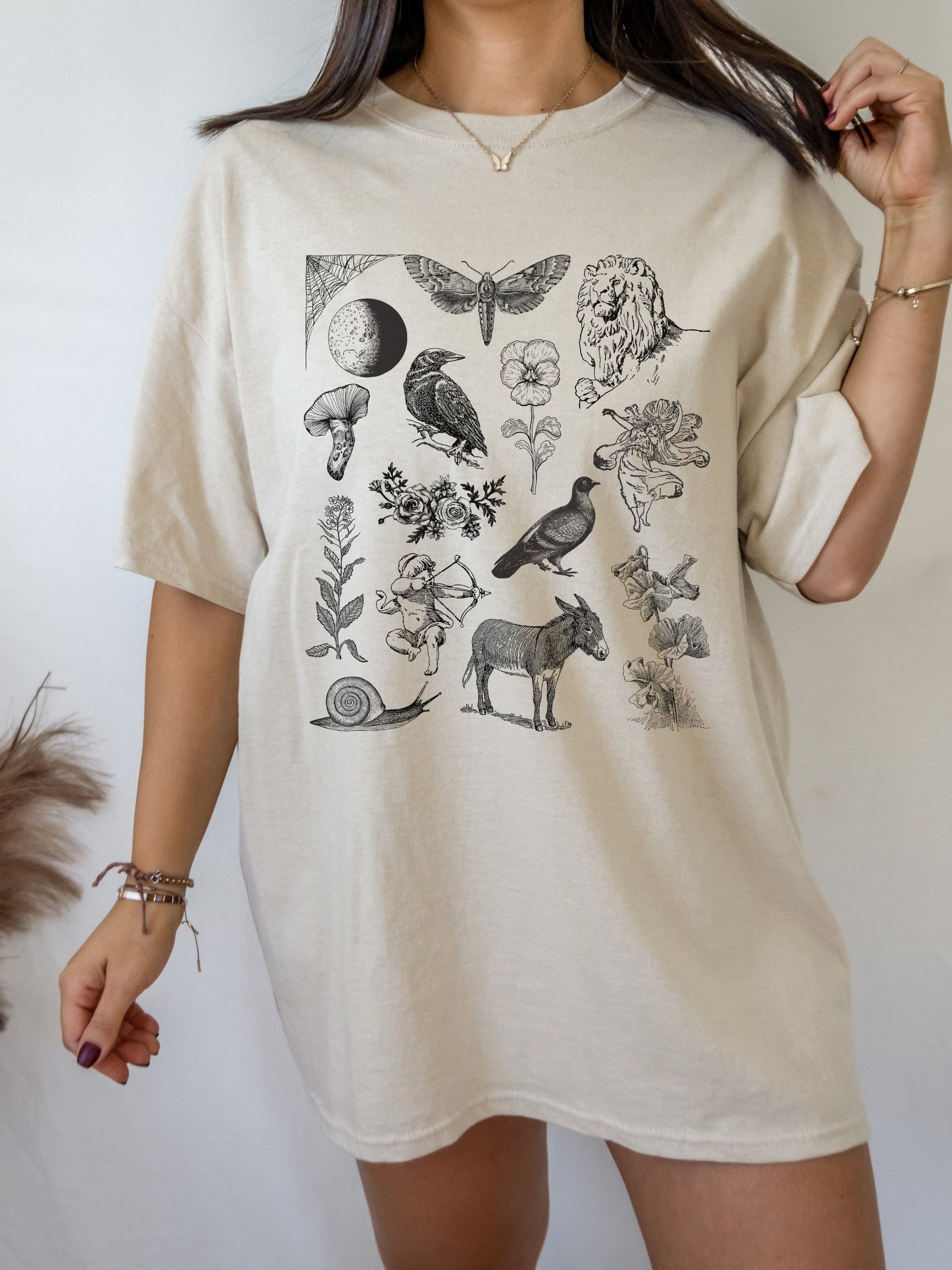 Shakespeare Midsummer Night's Dream Icons Chart Herbology Tee Shirt Tshirt * Bookish Bookworm Gift Poet Literature Dark Academia Cottagecore