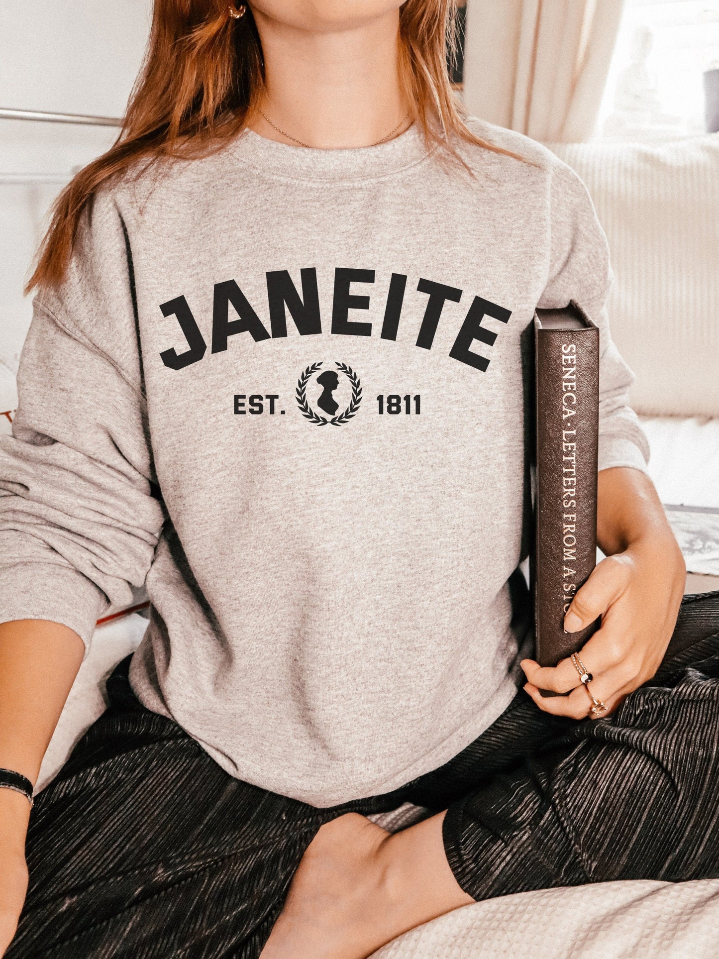 Janeite Jane Austen Varsity Sweatshirt * Pride and Prejudice * Literature Literary Bookworm Bookish Gift * Light Dark Academia Aesthetic