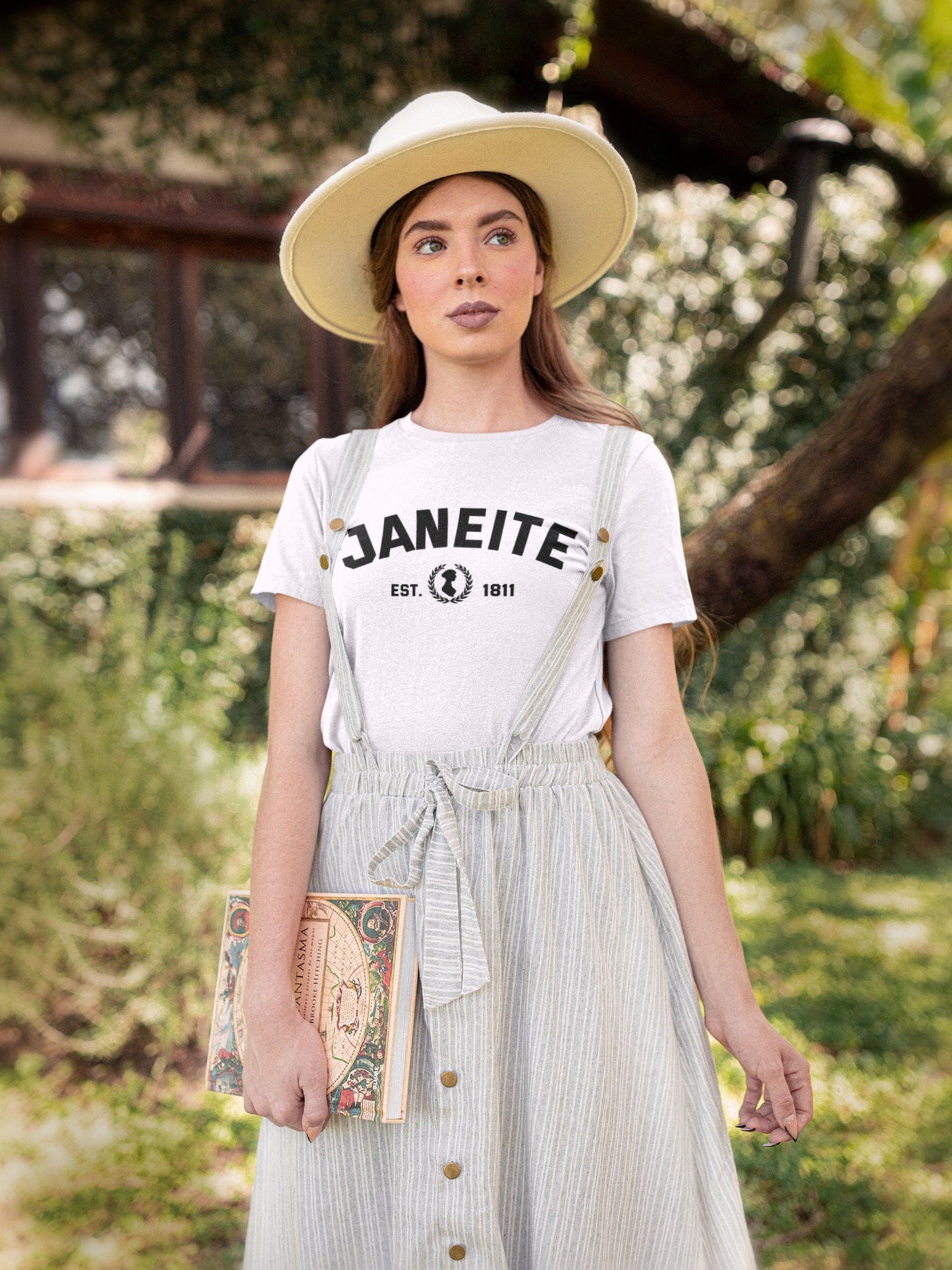 Janeite Jane Austen Varsity Tee Shirt * Pride and Prejudice * Literature Literary Bookworm Bookish Gift * Light Dark Academia Aesthetic