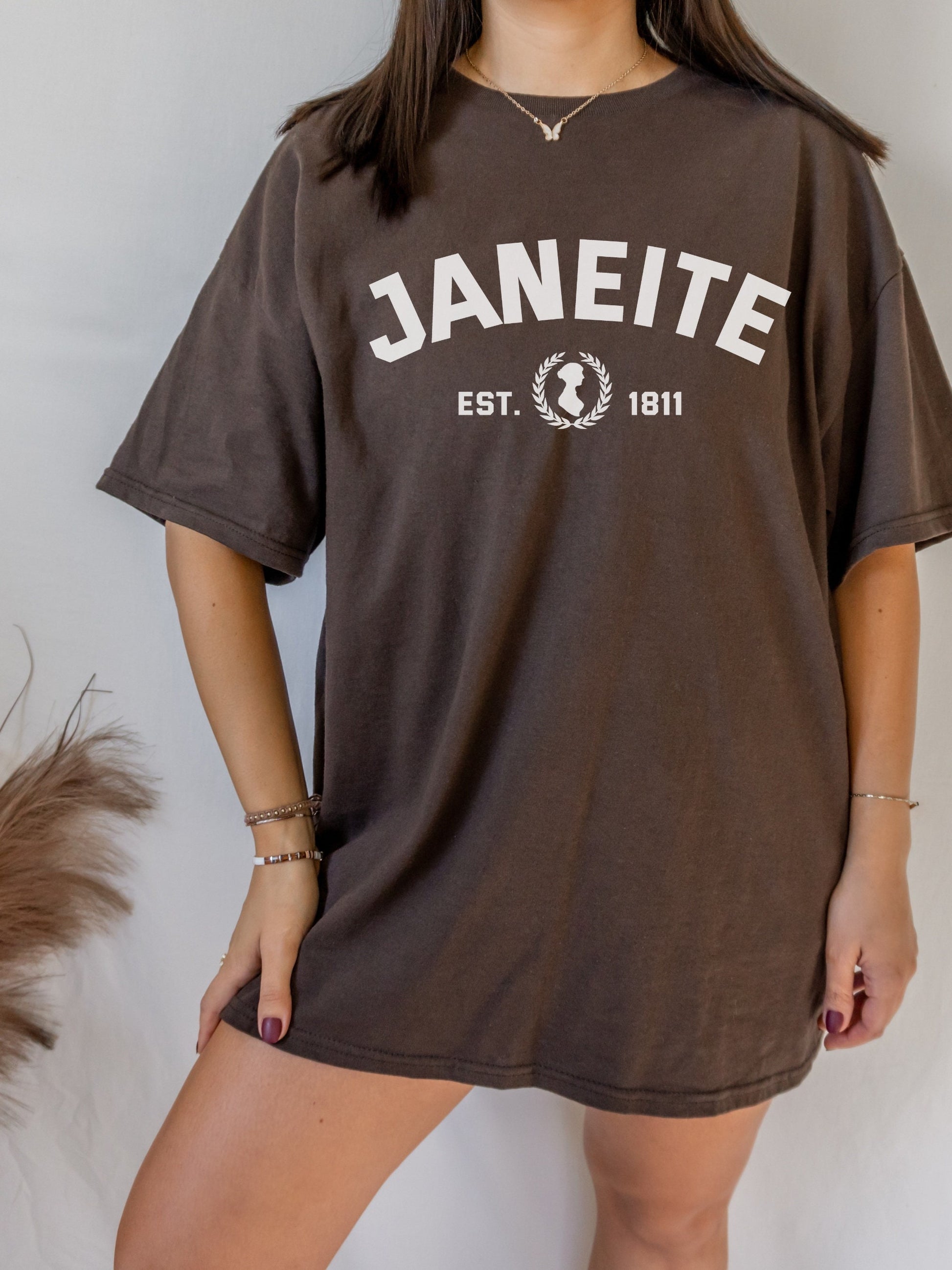 Janeite Jane Austen Varsity Tee Shirt * Pride and Prejudice * Literature Literary Bookworm Bookish Gift * Light Dark Academia Aesthetic