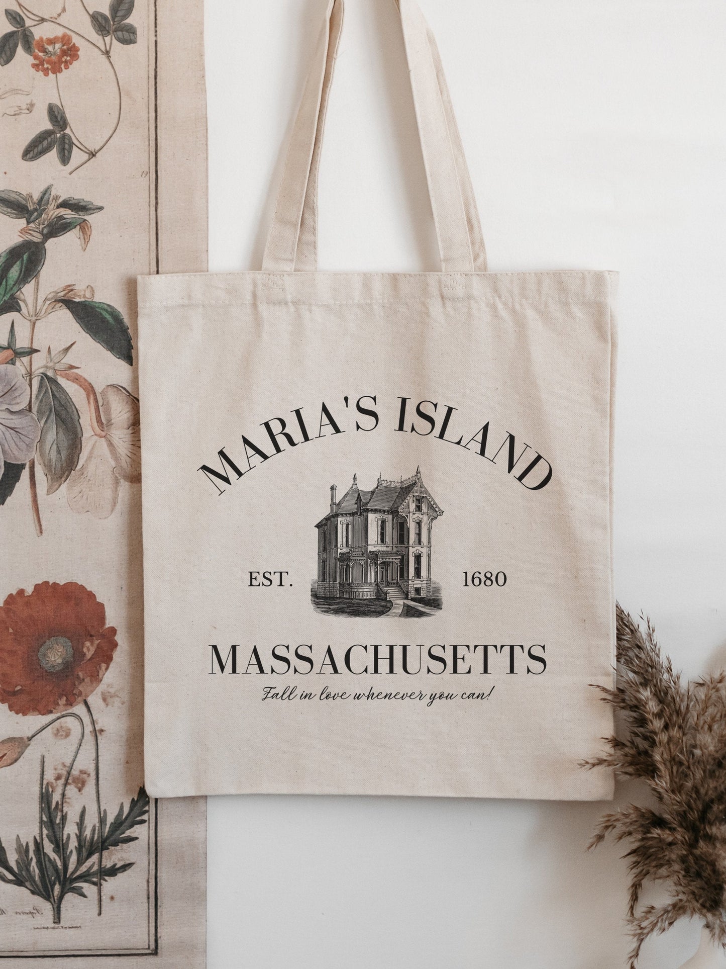 Practical Magic Maria's Island Souvenir Tote Book Bag * Owens Apothecary * Salt Lavender Rosemary * Witchy Botanical * Midnight Margarita