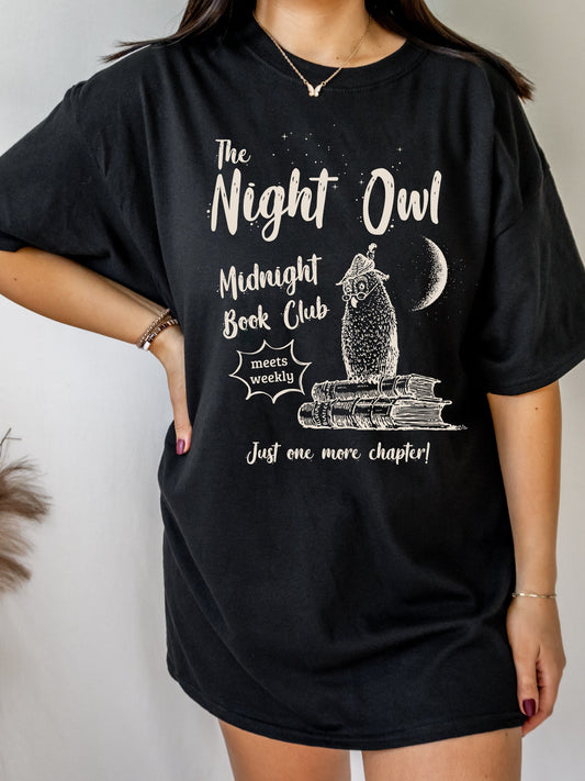 Night Owl Book Club Bookish Book Lover Tee * Bibliophile Library Reader Teacher Gift * A book a day Bookworm BYOB Literature Academia Tshirt