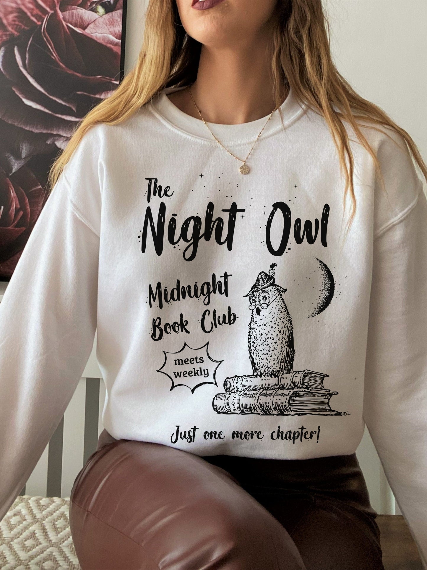 Night Owl Book Club Bookish Book Lover Sweatshirt * Bibliophile Library Reader Teacher Gift * A book a day Bookworm BYOB Literature Academia