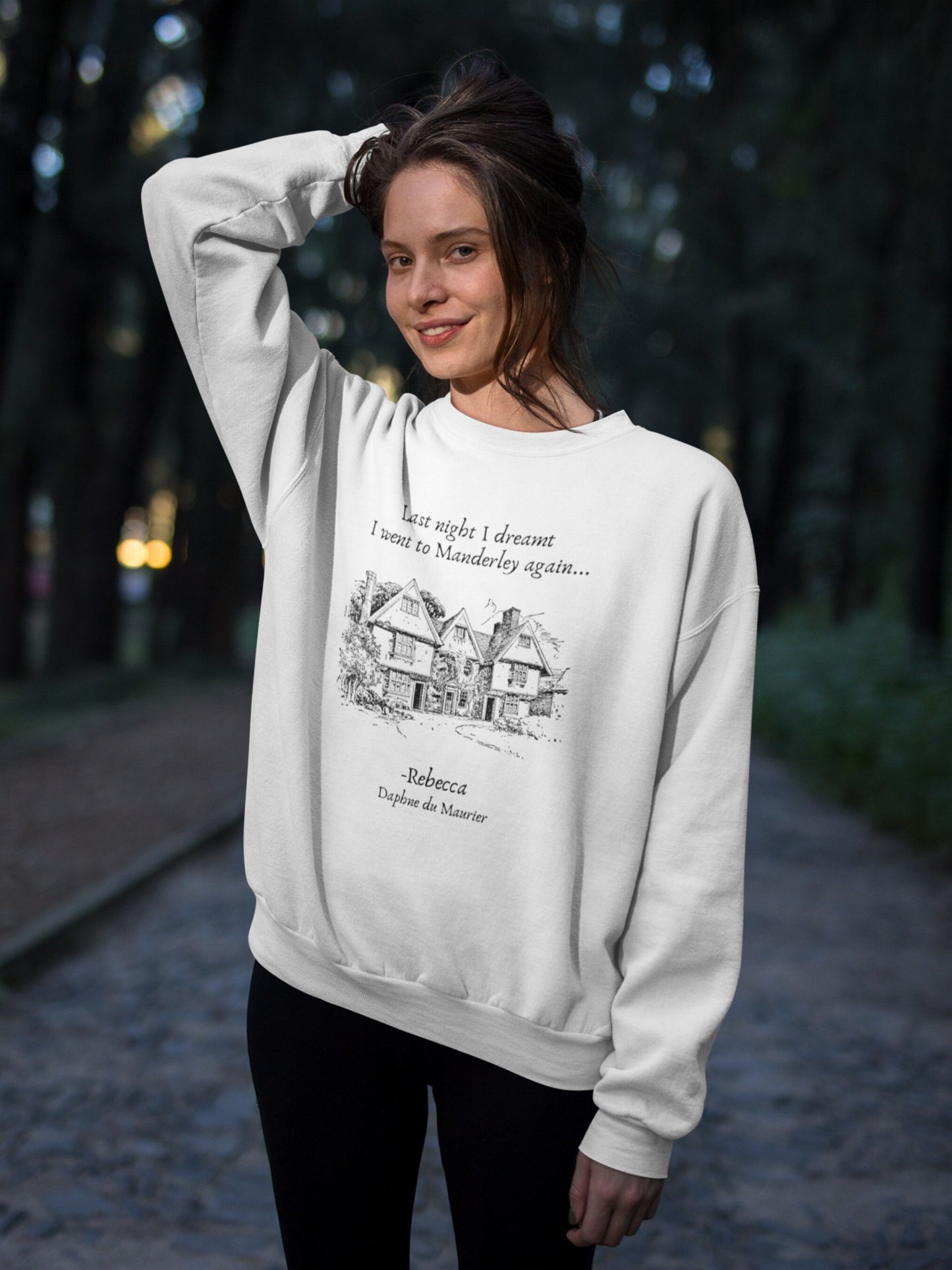 Rebecca Daphne du Maurier Manderley Sweatshirt * Gothic Romance Bookish Book Lover Shirt Gift for Readers * Light Dark Academia Aesthetic