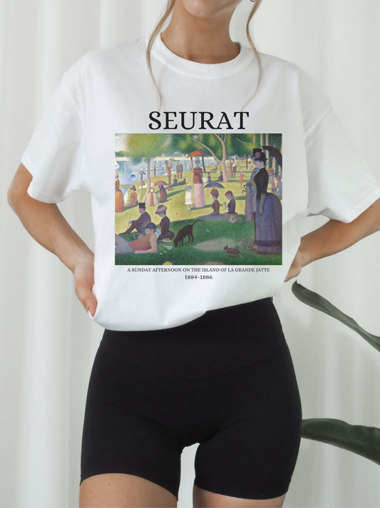 Georges Seurat Light Dark Academia Art History Tee Shirt Aesthetic Famous Painter Paintings Museum Exhibit Impressionist Tee Christmas Gift