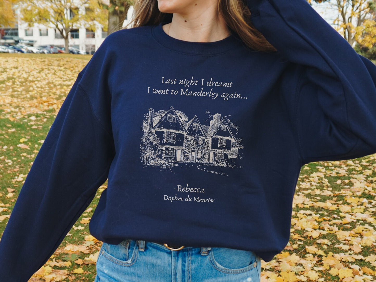 Rebecca Daphne du Maurier Manderley Sweatshirt * Gothic Romance Bookish Book Lover Shirt Gift for Readers * Light Dark Academia Aesthetic