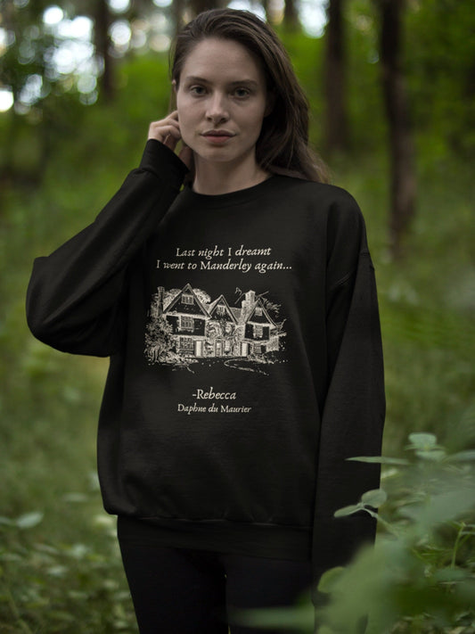 Rebecca Daphne du Maurier Manderley Sweatshirt * Gothic Romance Bookish Book Lover Shirt Gift for Readers * Light Dark Academia Aesthetic