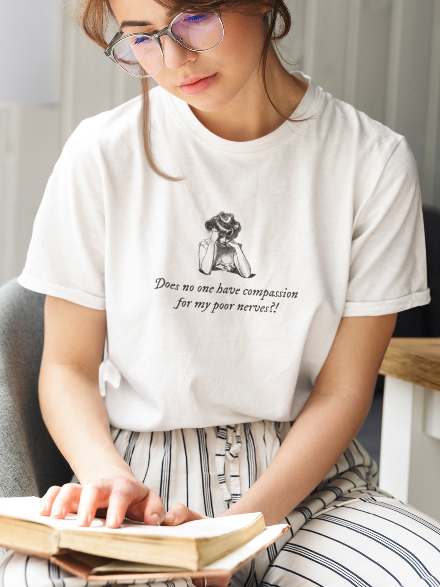 Pride and Prejudice Anxiety Mental Health Tee Shirt * Mrs Bennet Elizabeth Darcy * Jane Austen Book Lover Merch Fandom Bookish Gift Ideas