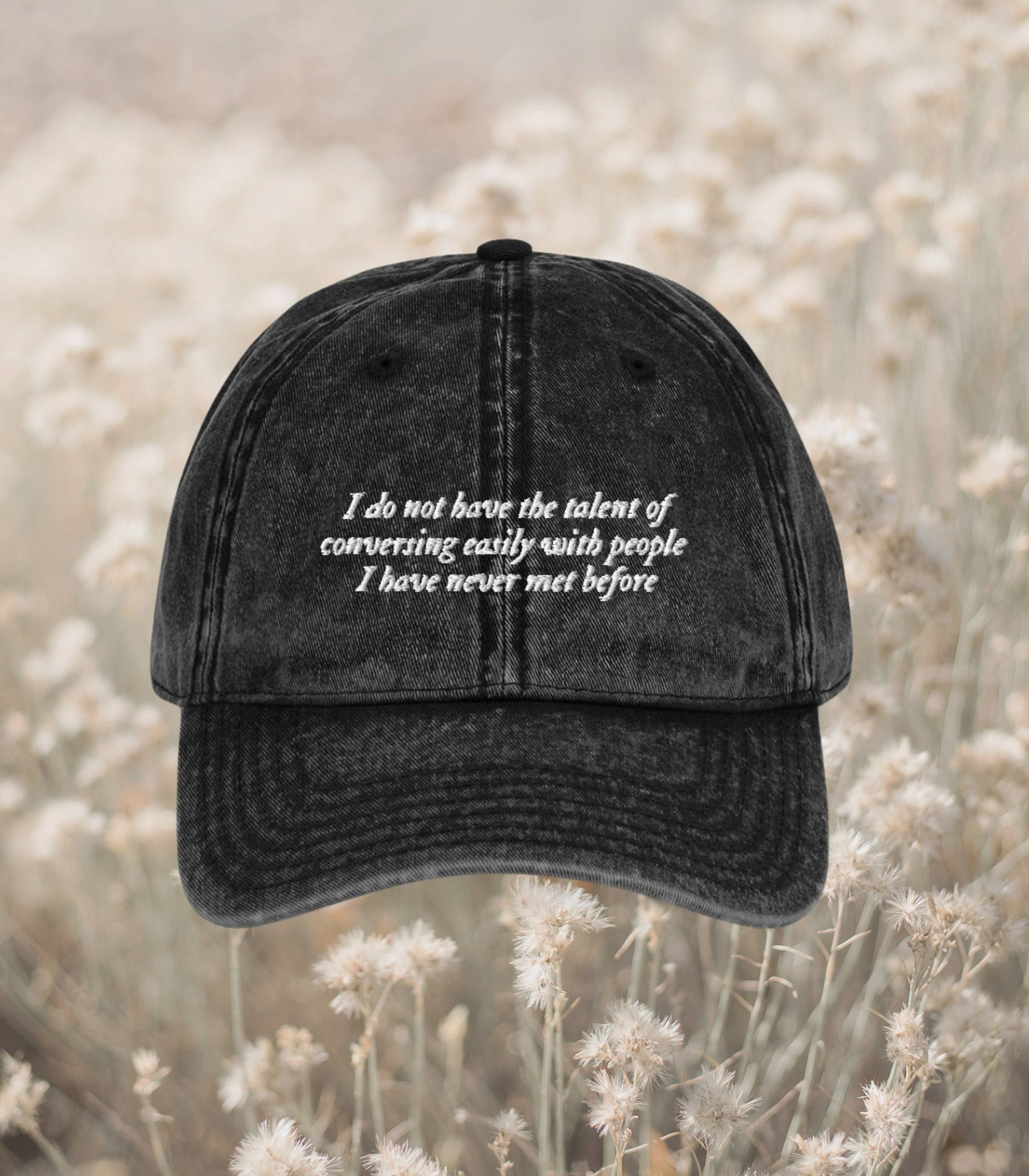 Jane Austen Pride and Prejudice Mr Darcy Conversation starter anxiety dad hat * Jane Austen Bookish Fandom Merch Gift Ideas