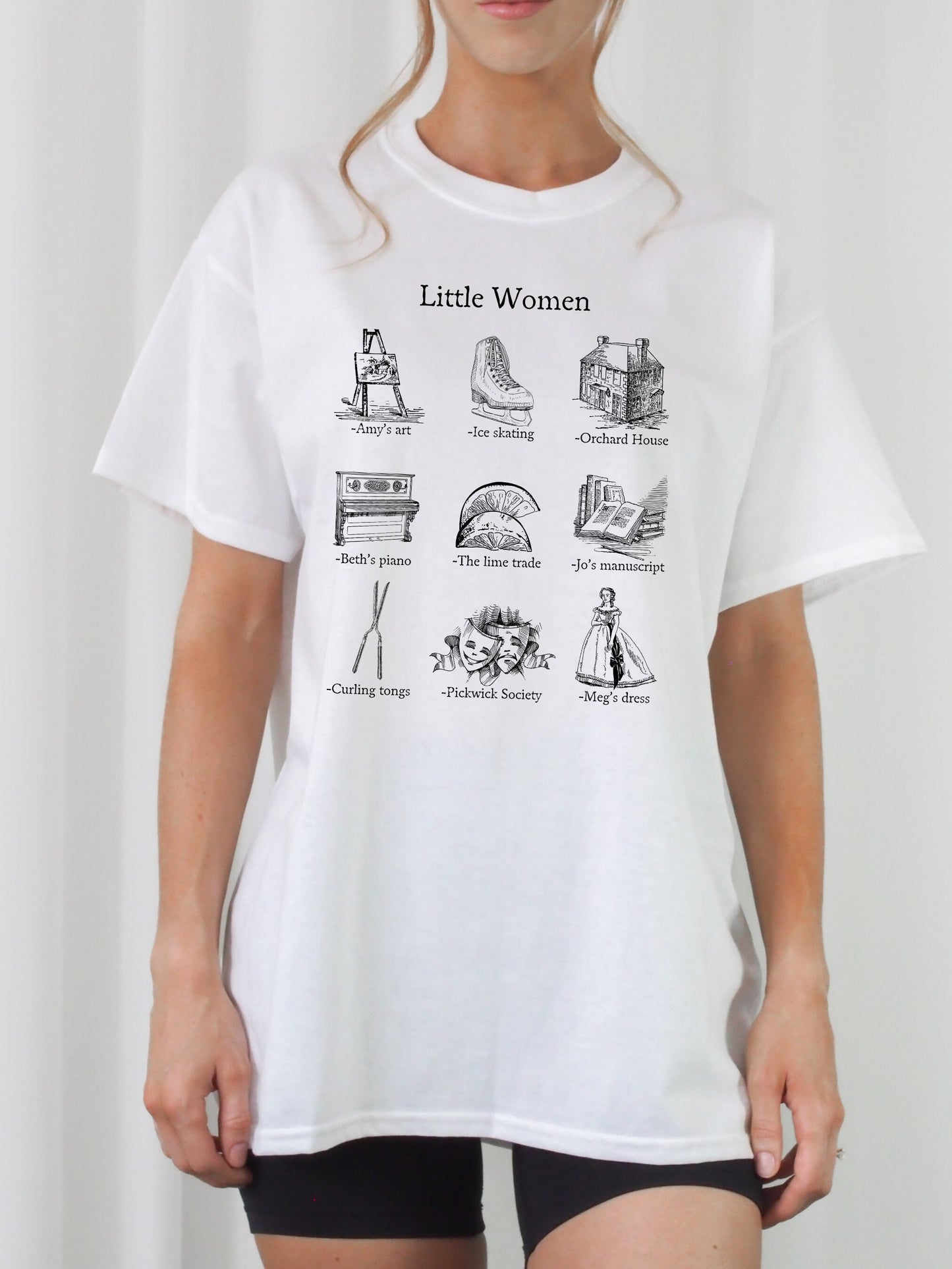 Little Women Icon Chart Tee Shirt Tshirt Cottagecore Jo Meg Beth Amy March Sisters Orchard House Book Fandom Merch Bookish Gift Book Lover