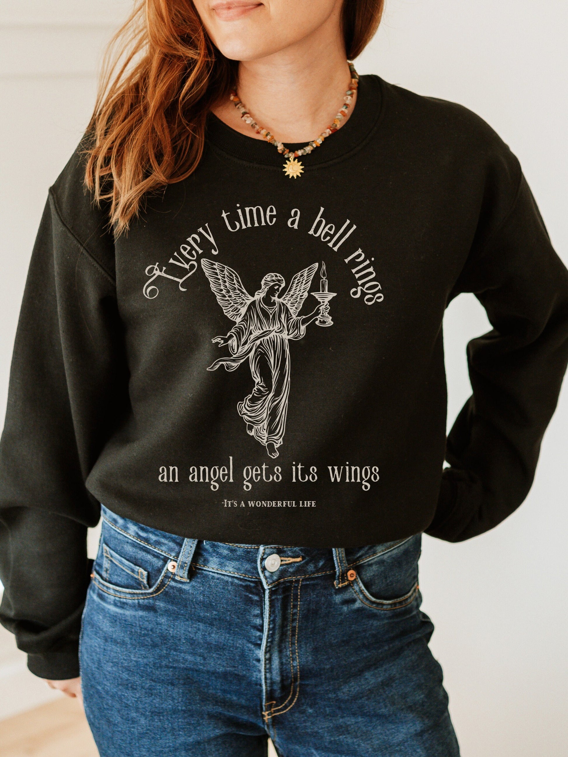 It's a Wonderful Life sweatshirt * Every time a bell rings an angel gets its wings * Cosy Christmas Movie Tee George Bedford Falls Clarence