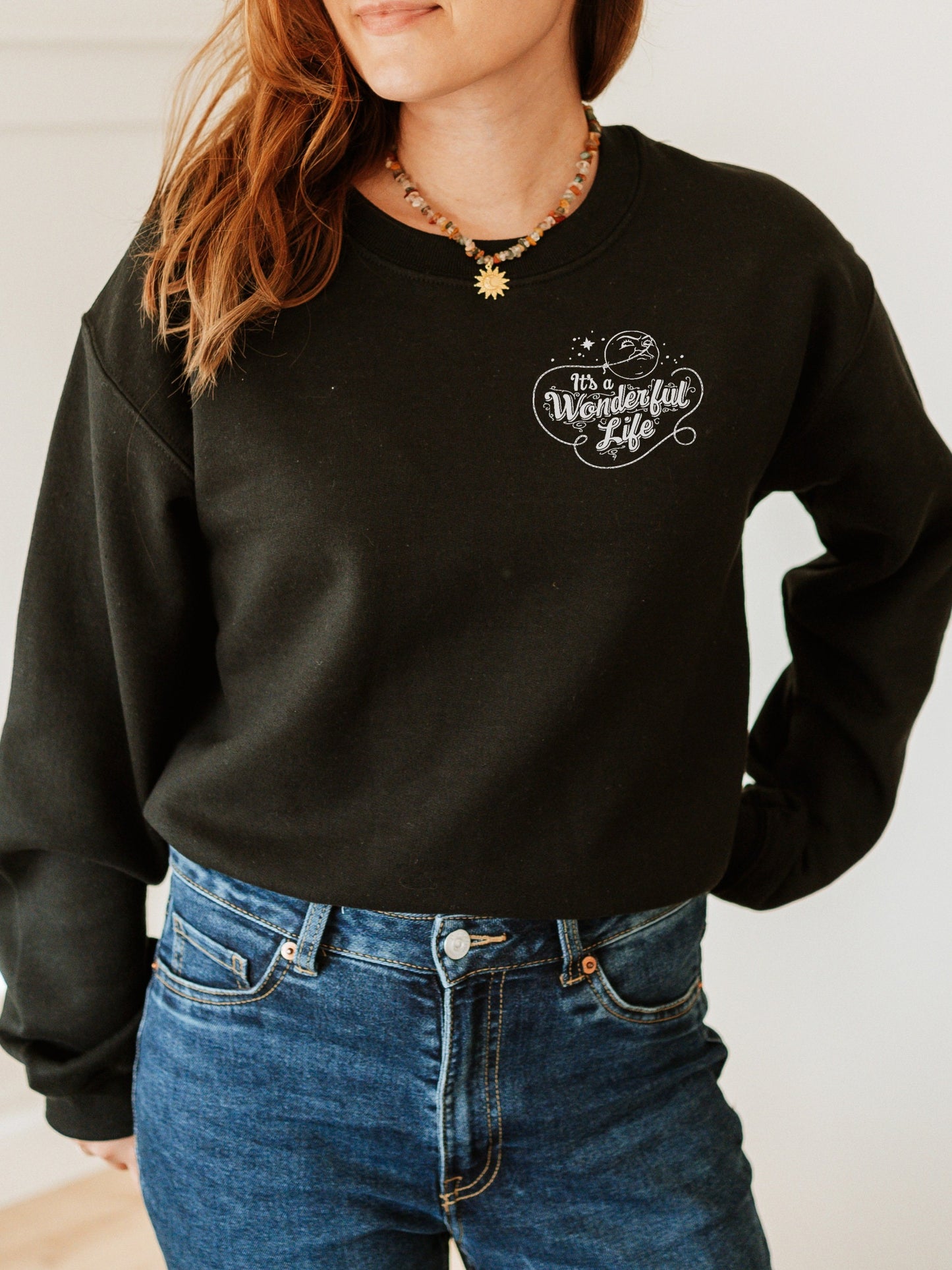 It's a Wonderful Life Classic Christmas Movie Lover sweatshirt * George Bailey Quote You Want the Moon Lasso * Holiday Party Bedford Falls