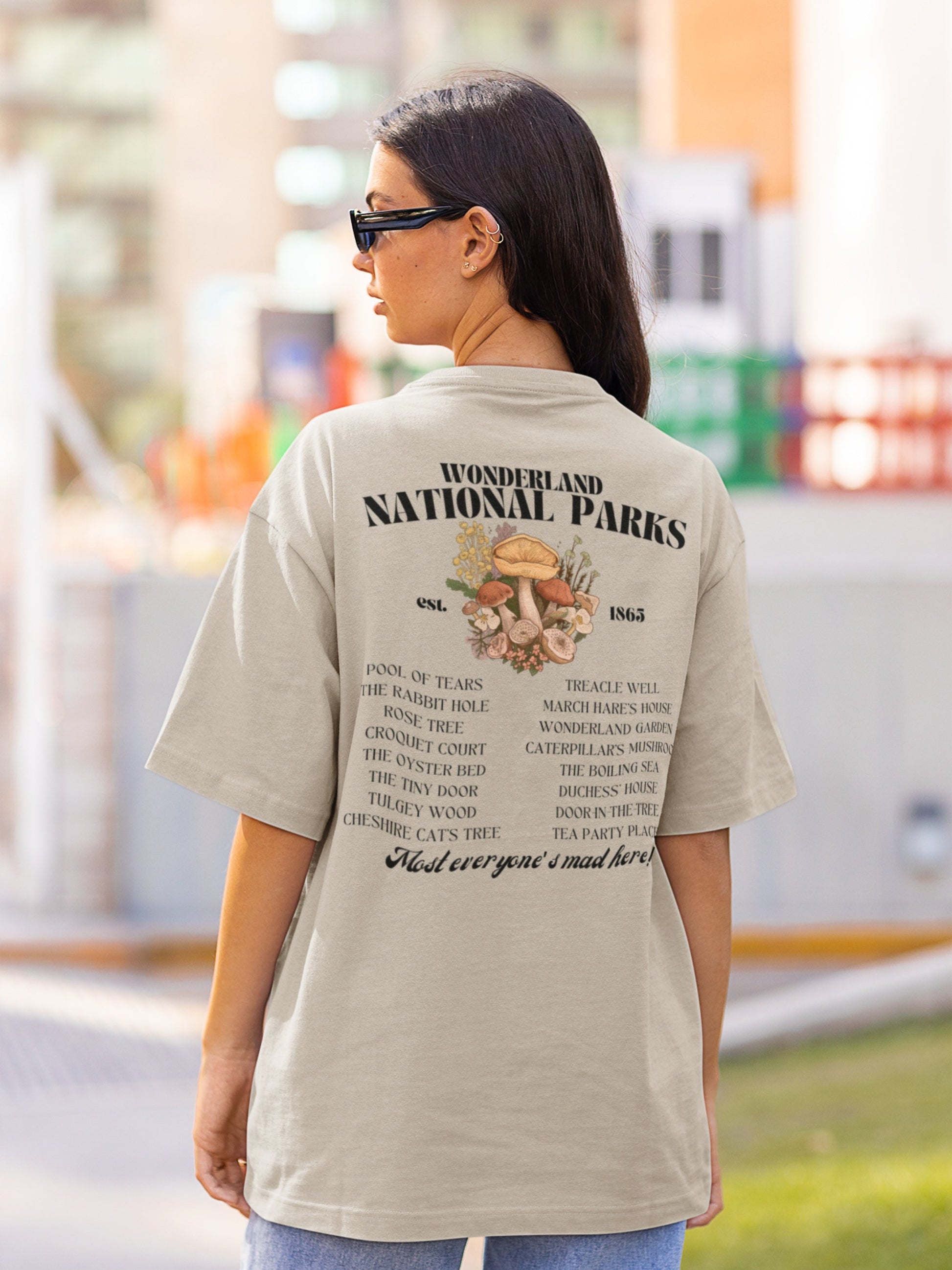 Wonderland Fictional National Park Retro Minimalist Aesthetic Tee Shirt * Mushroom cottagecore Book Merch Booktok Alice Mad Hatter tea party