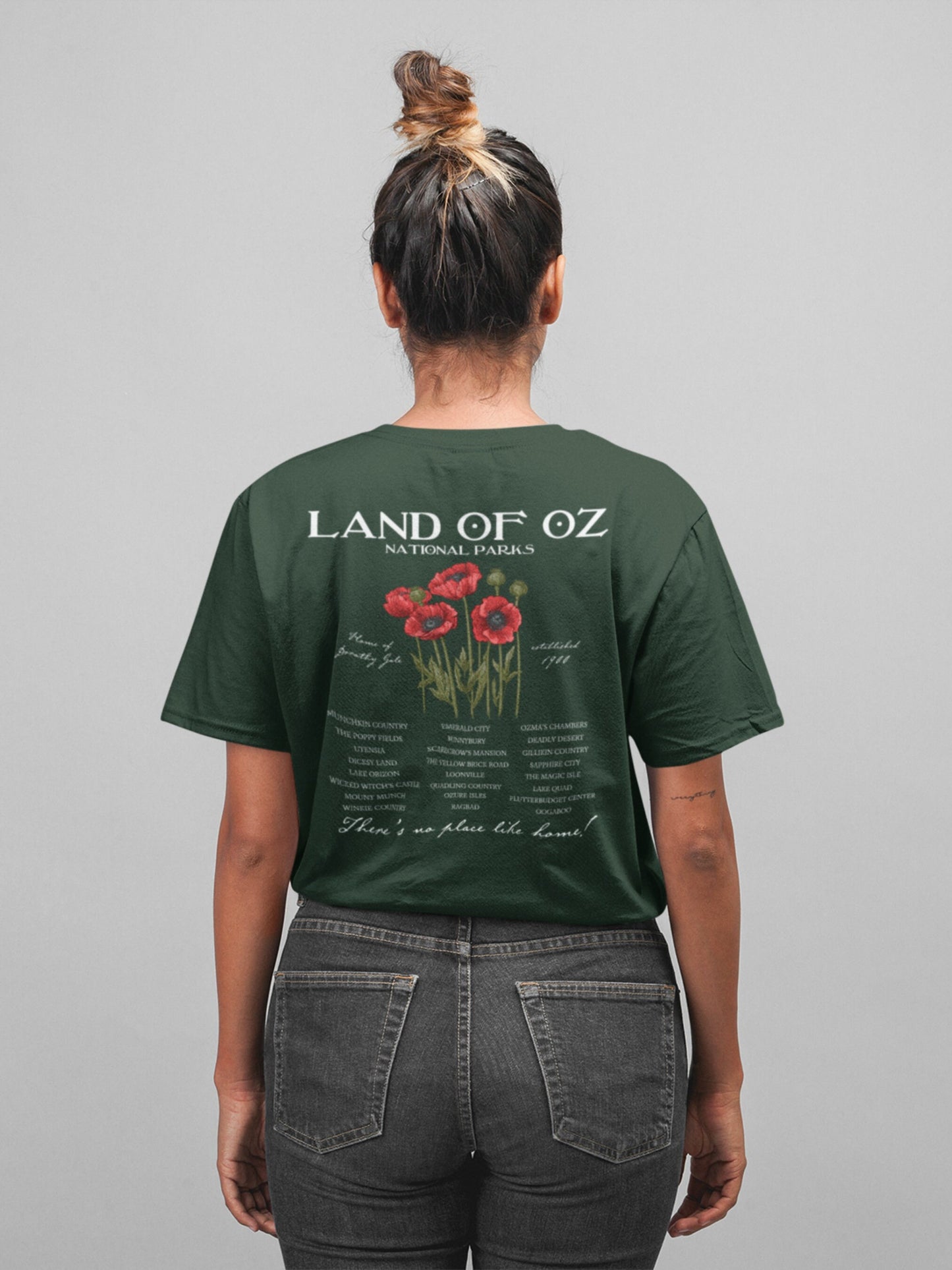 Land of Oz Fictional National Park Retro Tee Shirt Tshirt * Wizard Dorothy Lion Scarecrow Tin Man Poppy Subtle Aesthetic Bookish Merch Gift