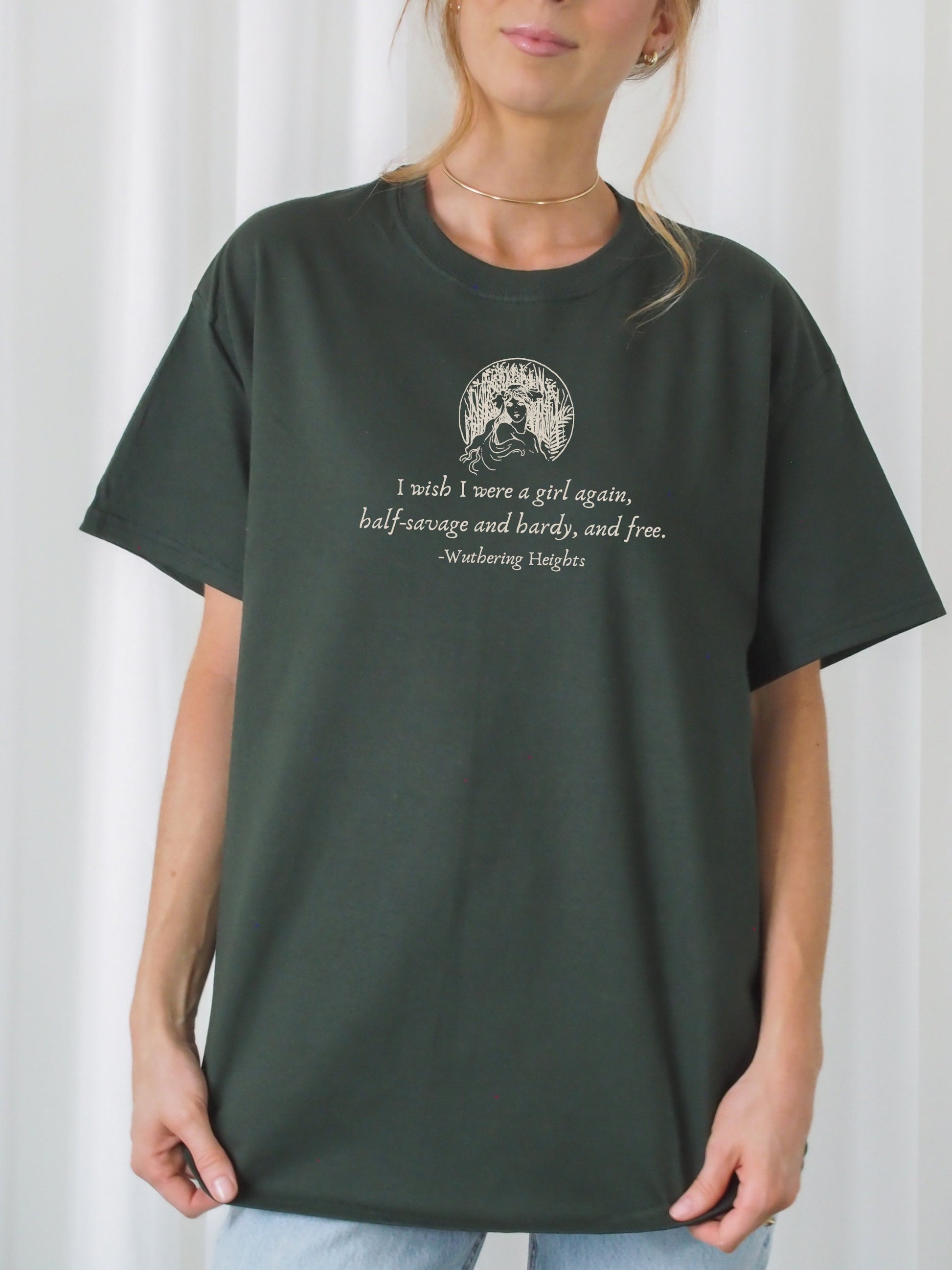 Wuthering Heights Cathy Heathcliff Bronte quote * Poetry Literature Dark Academia Bookish Tshirt * Teacher English major gift for readers