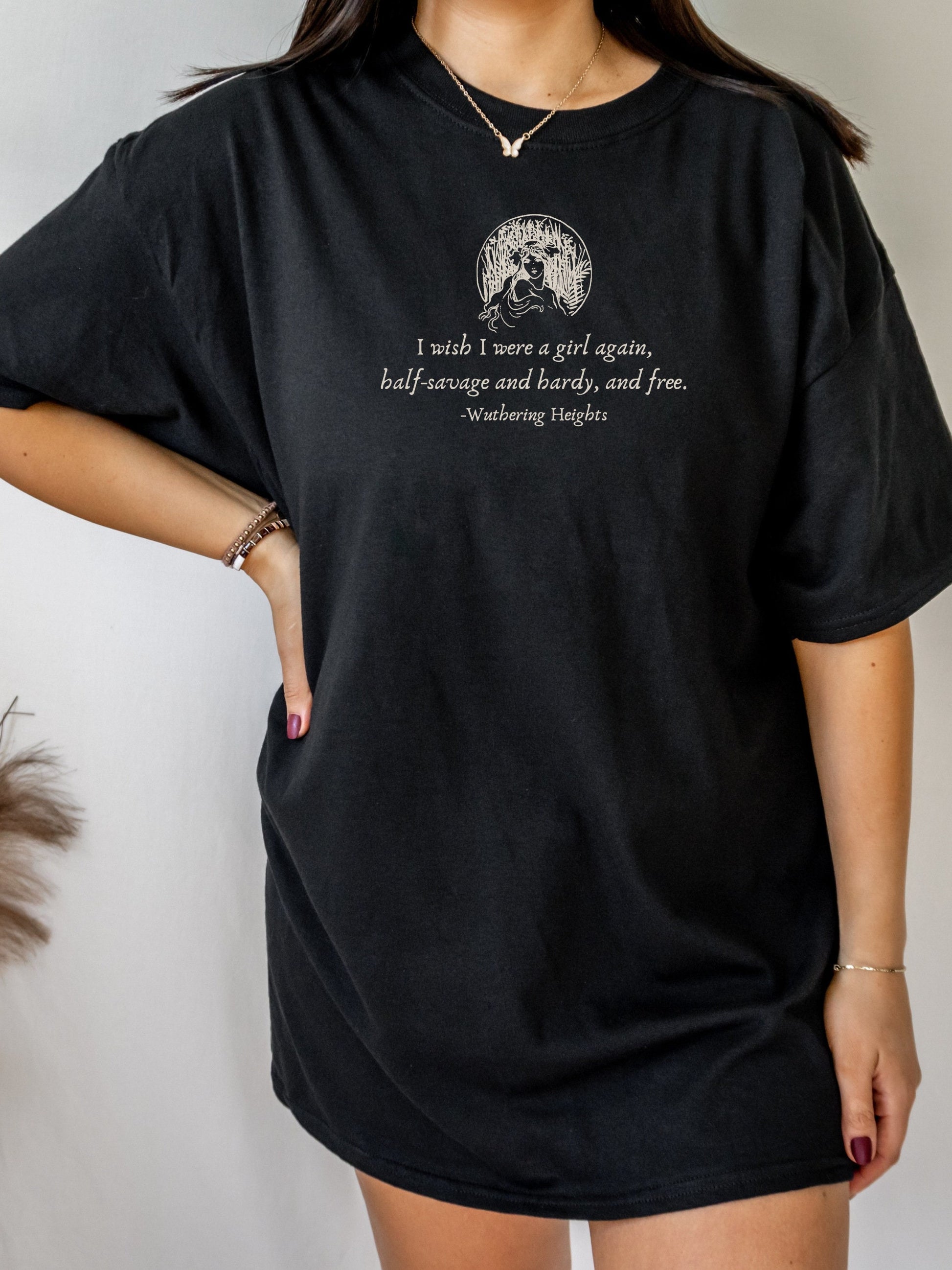 Wuthering Heights Cathy Heathcliff Bronte quote * Poetry Literature Dark Academia Bookish Tshirt * Teacher English major gift for readers