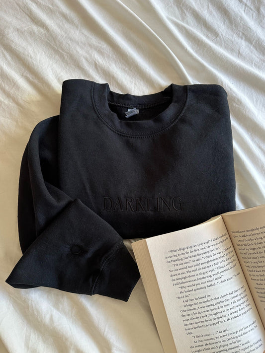 Darkling Sun Summoner Monochrome Embroidered Bookish Crewneck Sweatshirt * Grishaverse Shadow and Bone Six of Crows Book Fandom Merch