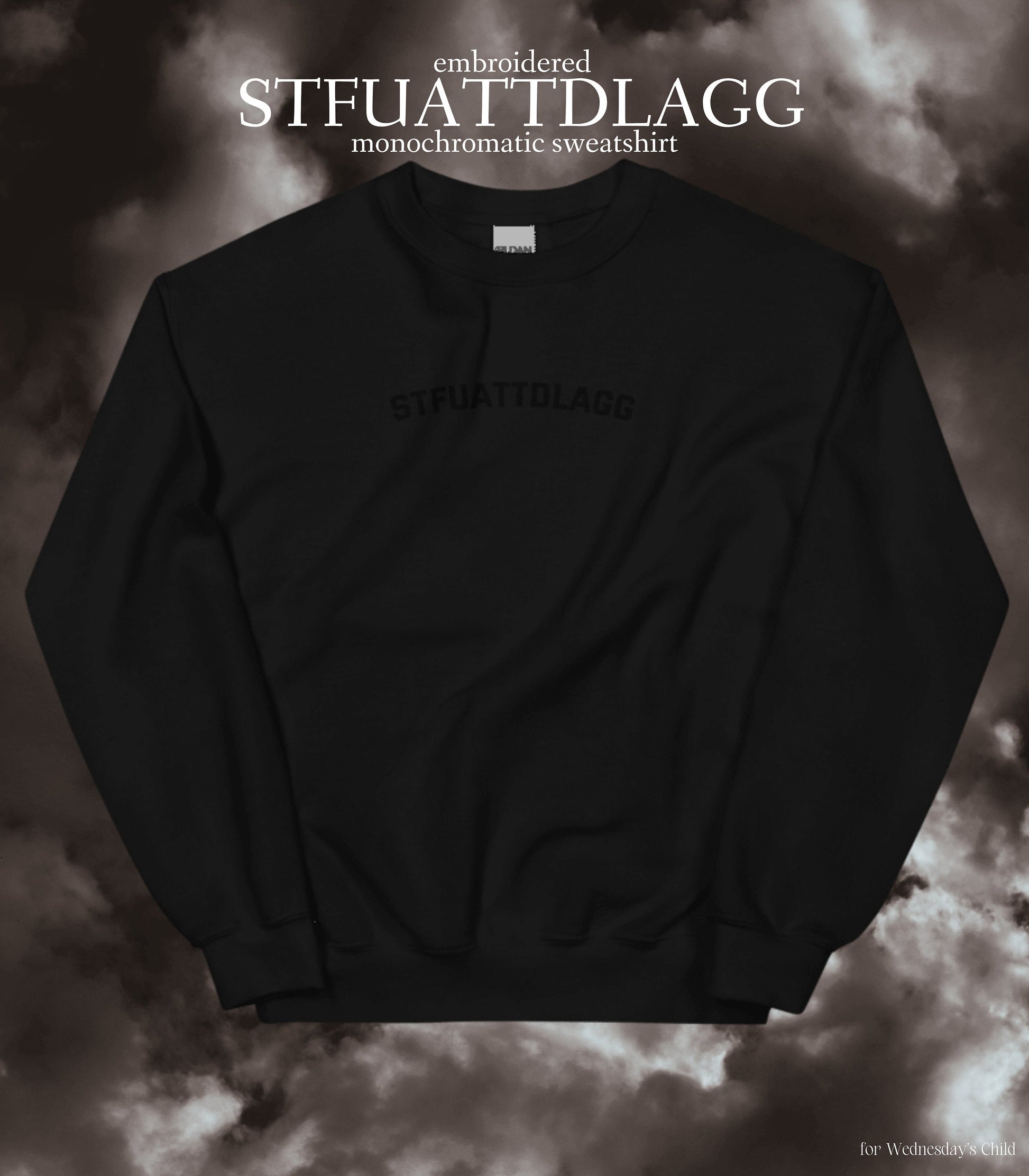 STFUATTDLAGG Monochrome Embroidered Bookish Crewneck Sweatshirt * hot girls read dark romance smut slut book club good girl