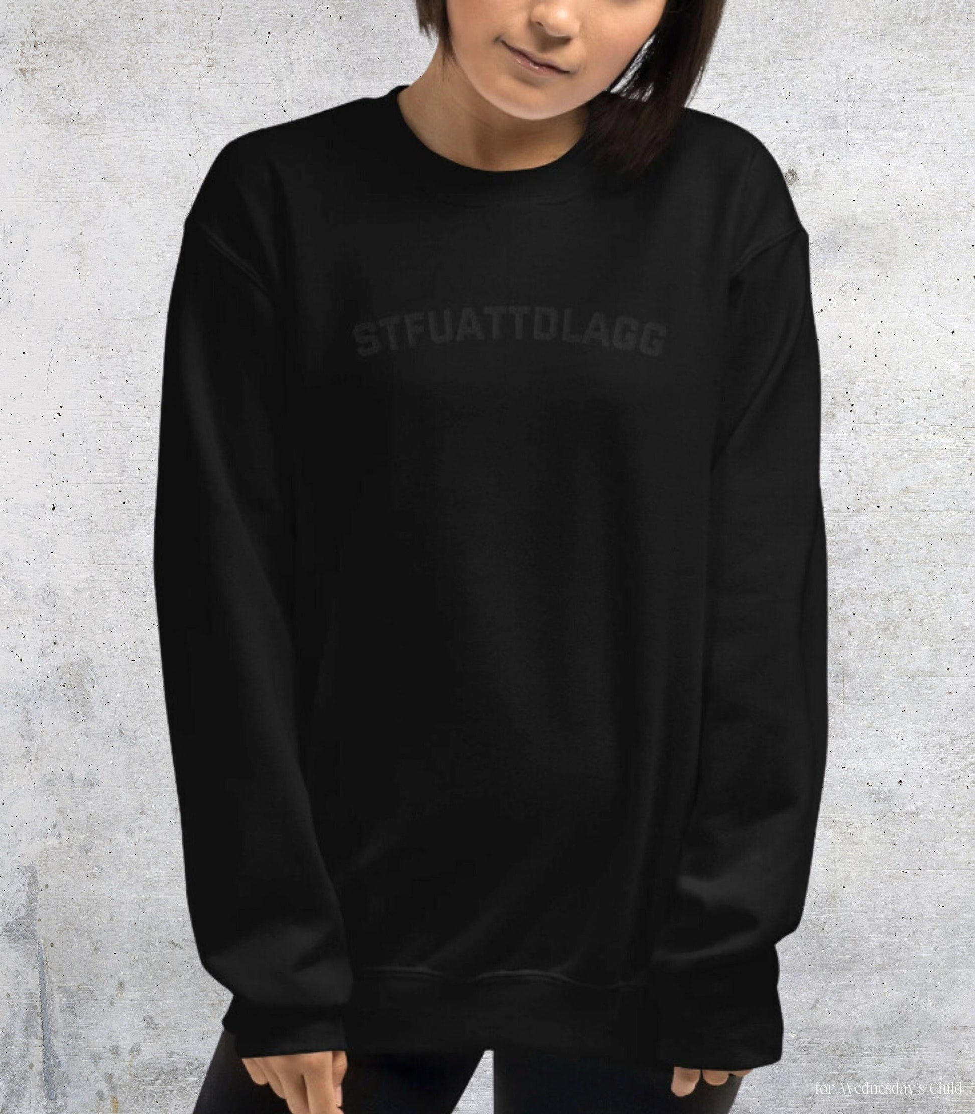 STFUATTDLAGG Monochrome Embroidered Bookish Crewneck Sweatshirt * hot girls read dark romance smut slut book club good girl