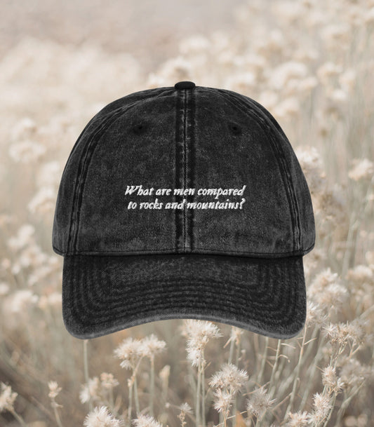 Pride & Prejudice What Are Men Compared to Rocks and Mountains Embroidered Dad Hat mr darcy elizabeth Bookish Gift Jane Austen Merch