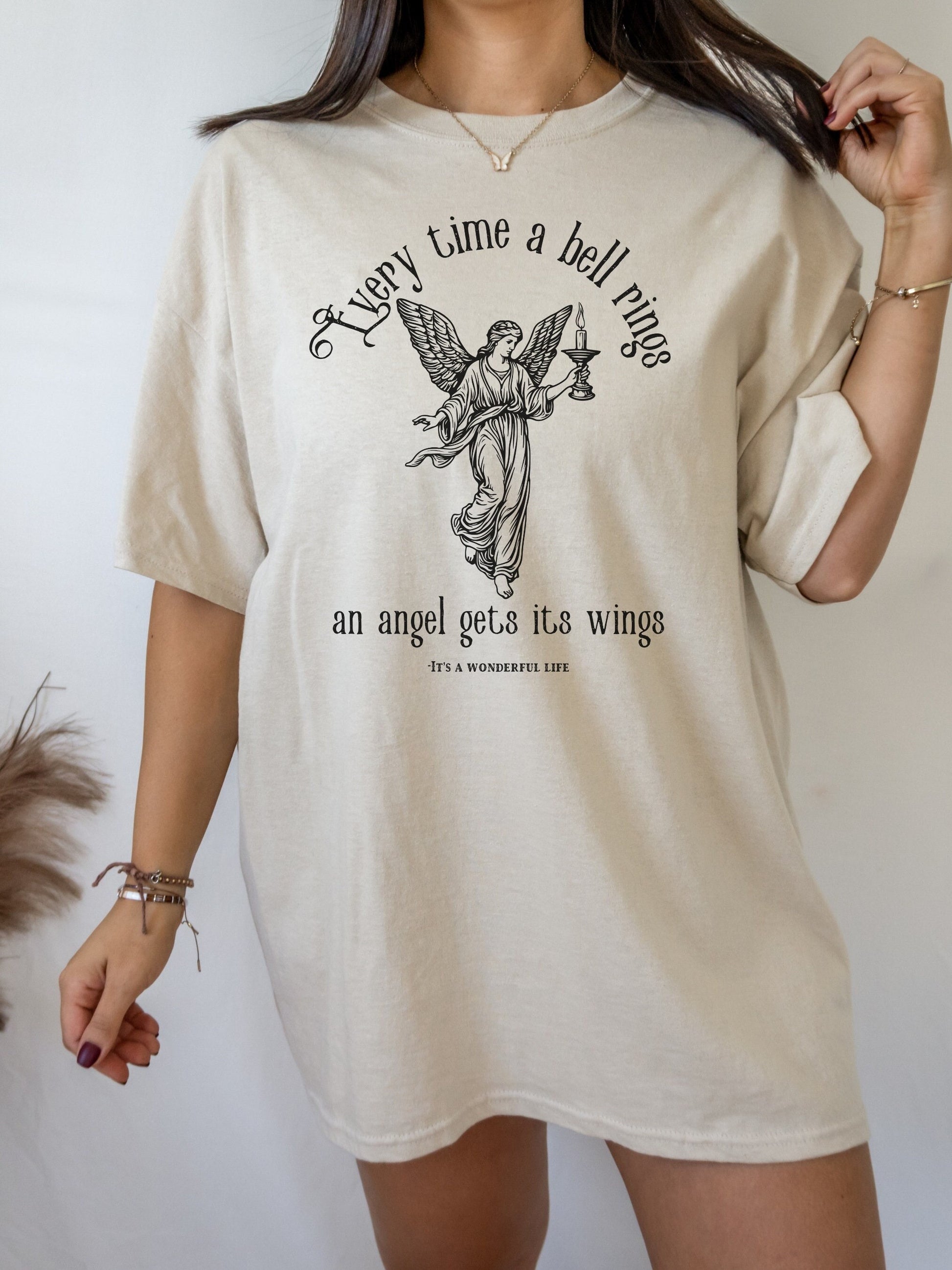 Every time a bell rings an angel gets its wings * Wonderful Life Christmas T-shirt