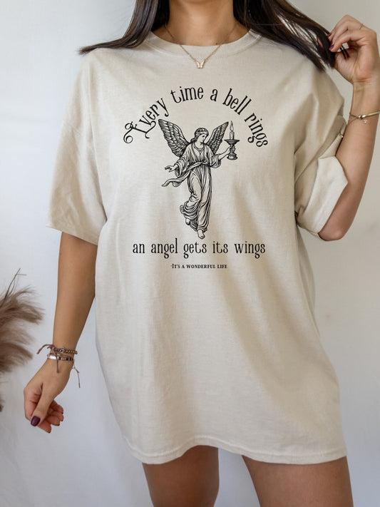 Every time a bell rings an angel gets its wings * Wonderful Life Christmas T-shirt