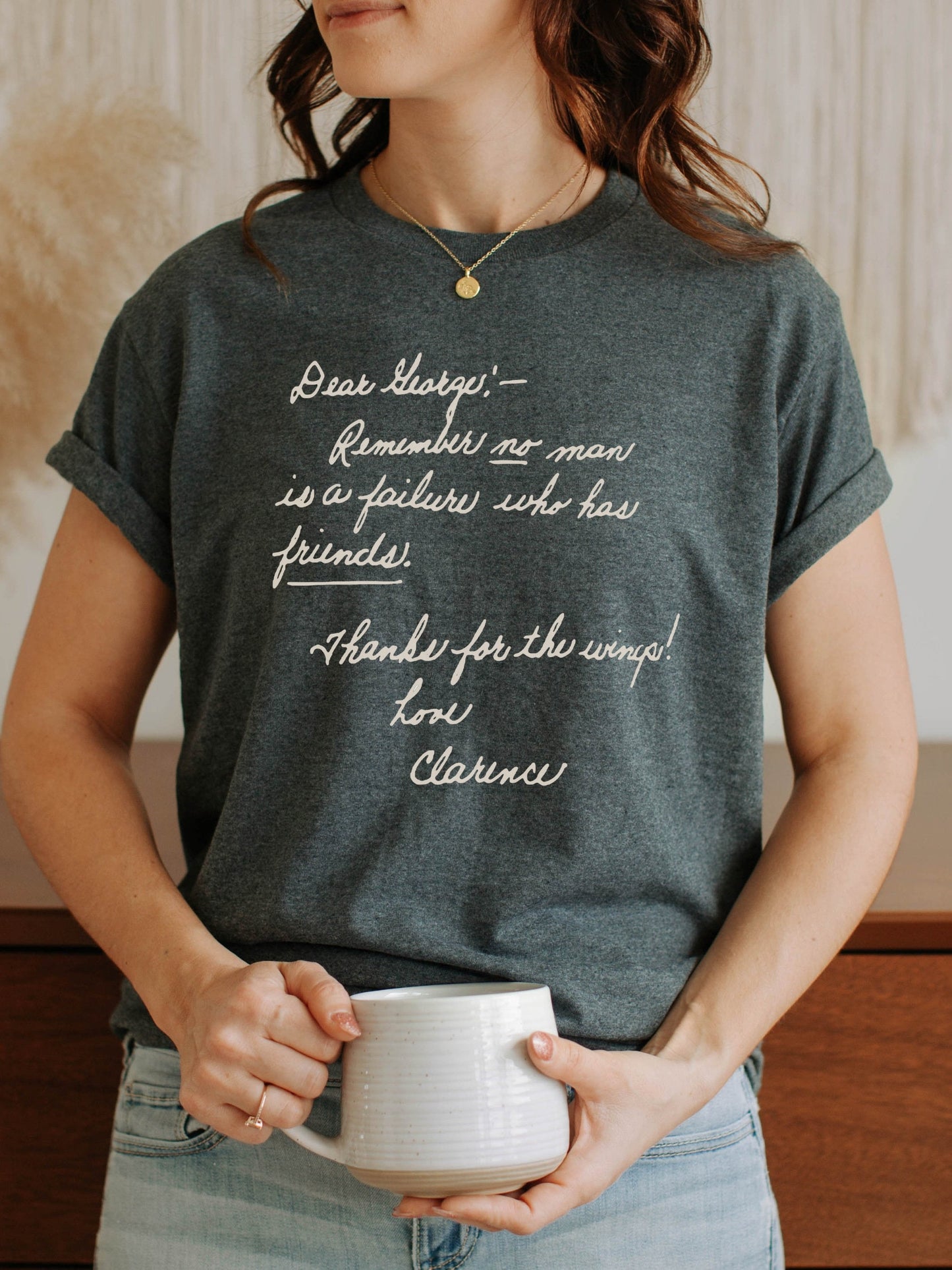 It's a Wonderful Life Classic Christmas Movie Lover Tee Shirt * Clarence's Note to George Bailey * Holiday Party Tshirt * Bedford Falls