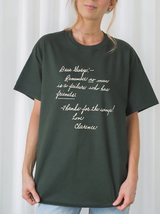 It's a Wonderful Life Classic Christmas Movie Lover Tee Shirt * Clarence's Note to George Bailey * Holiday Party Tshirt * Bedford Falls