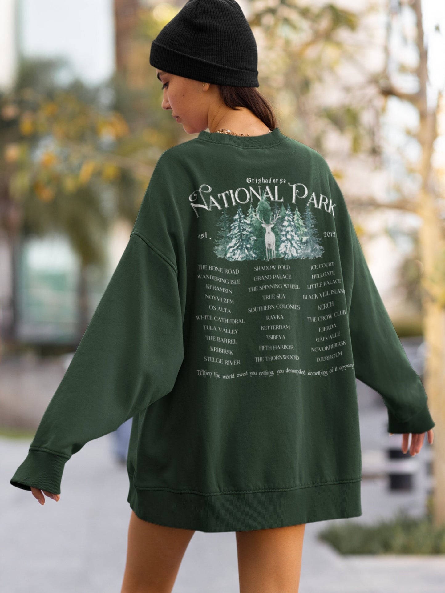 Grishaverse Fictional National Park Retro Minimalist Aesthetic Sweatshirt * Shadow Bone Crow Club Darkling Sun Summoner Bookish Reader Gift