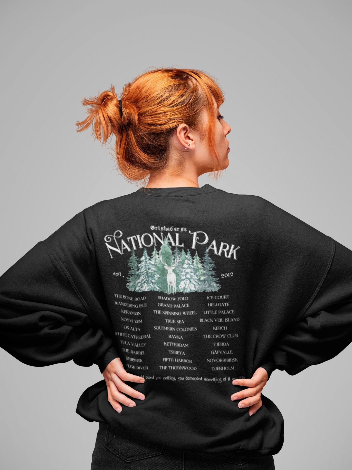 Grishaverse Fictional National Park Retro Minimalist Aesthetic Sweatshirt * Shadow Bone Crow Club Darkling Sun Summoner Bookish Reader Gift