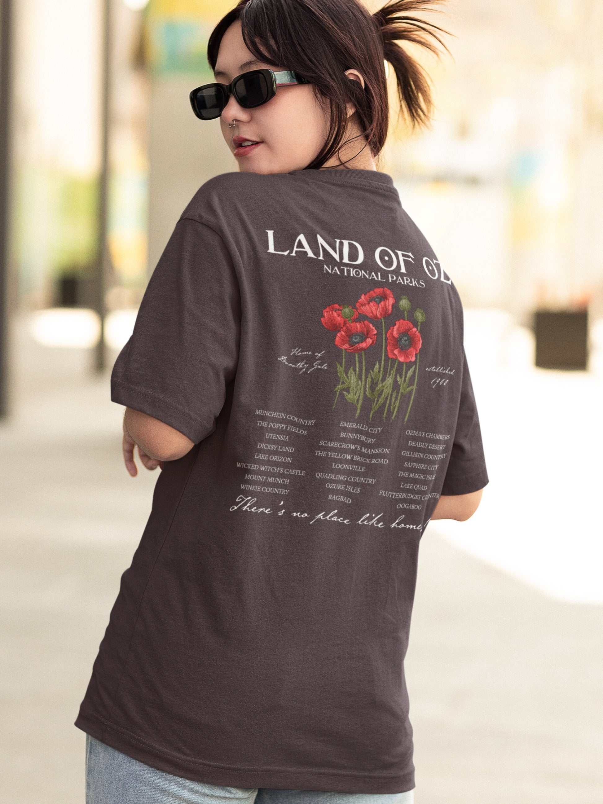 Land of Oz Fictional National Park Retro Tee Shirt Tshirt * Wizard Dorothy Lion Scarecrow Tin Man Poppy Subtle Aesthetic Bookish Merch Gift