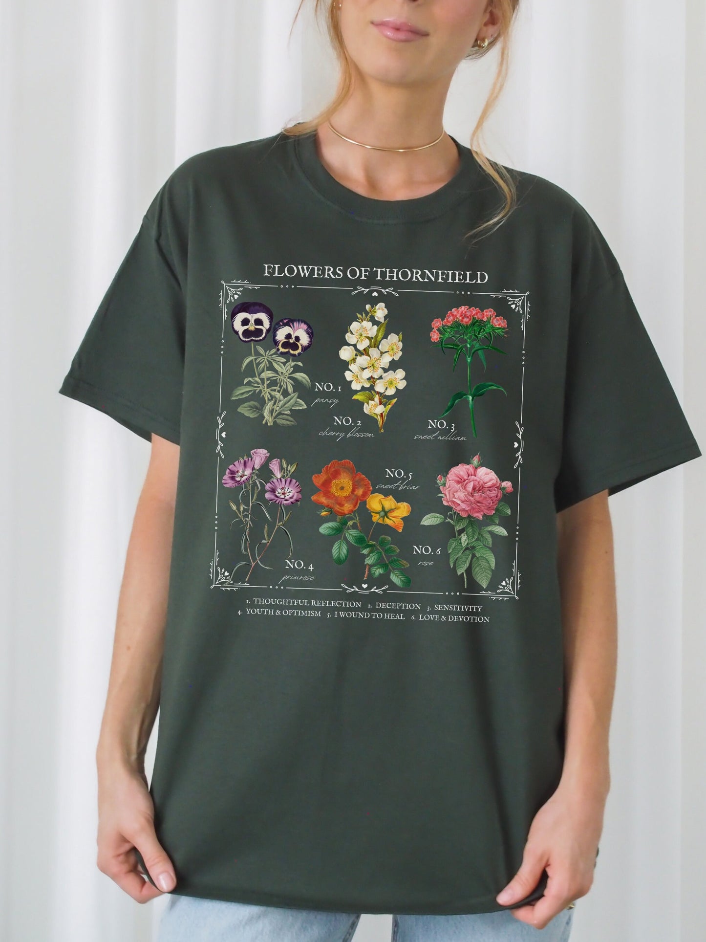 Jane Eyre Literary Flower Chart Herbology Floral Tee Shirt * Bookish Bookworm Gift * Charlotte bronte Poet Literature Shirt * Dark Academia