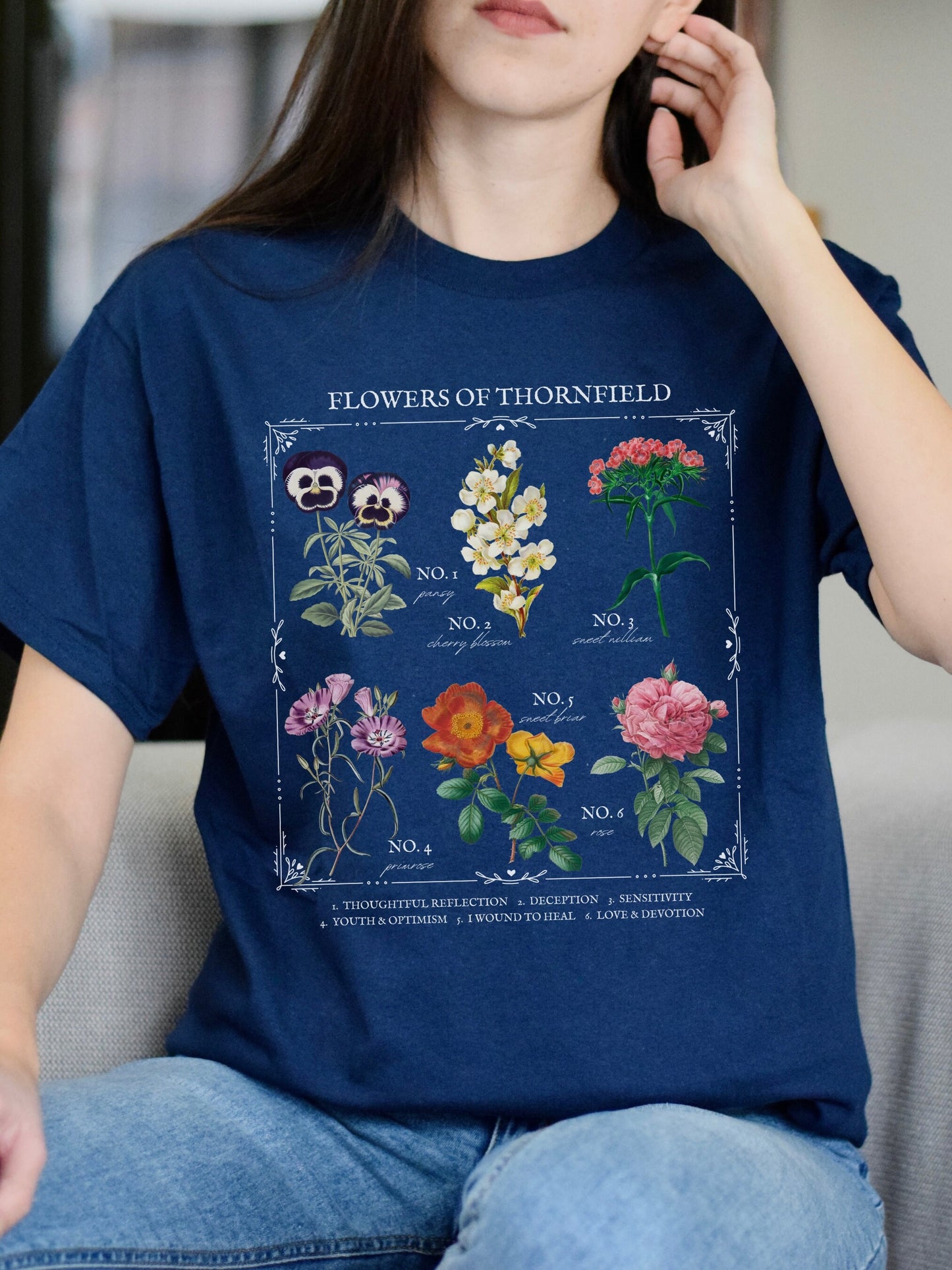 Jane Eyre Literary Flower Chart Herbology Floral Tee Shirt * Bookish Bookworm Gift * Charlotte bronte Poet Literature Shirt * Dark Academia