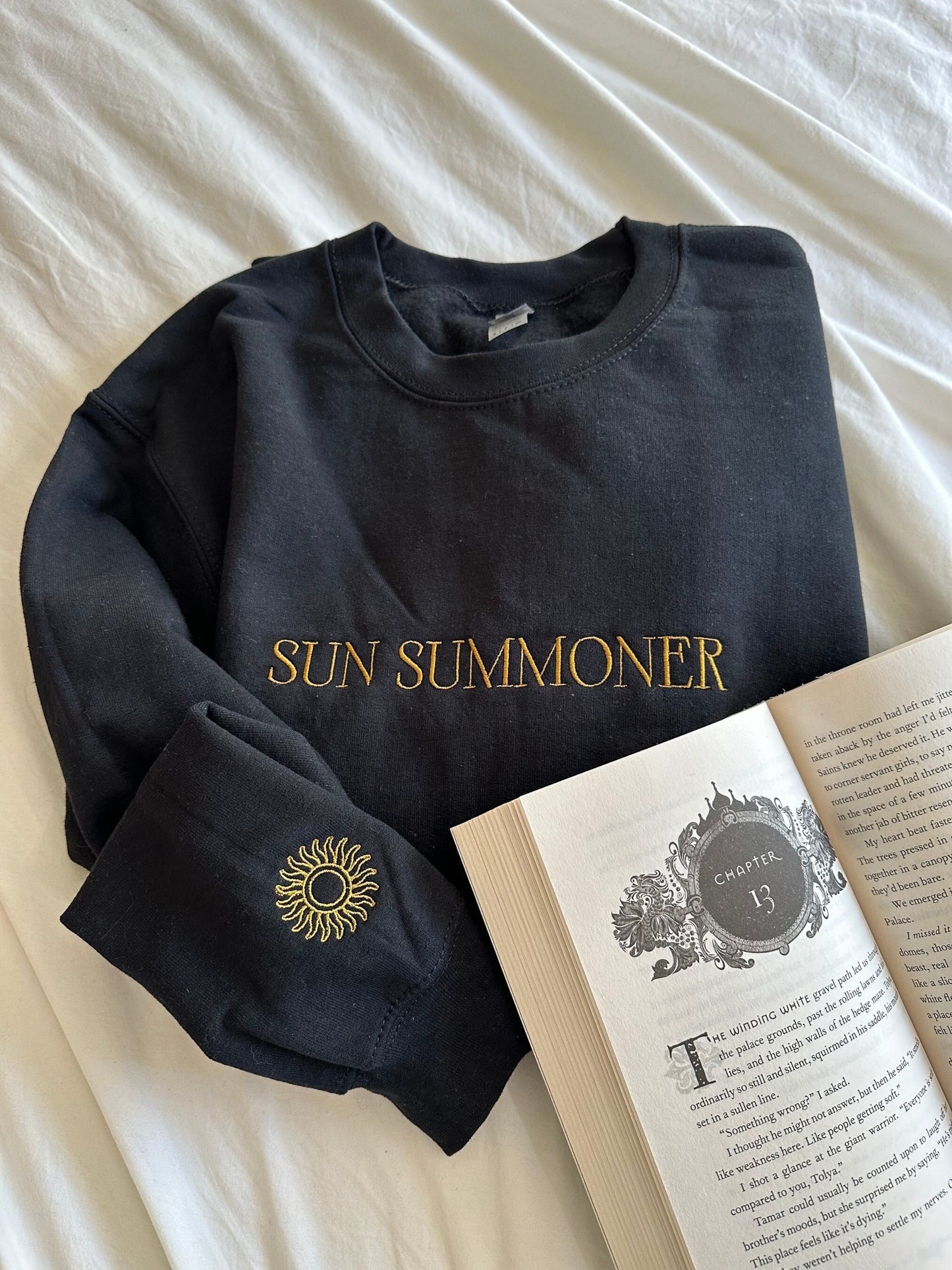 Sun Summoner Embroidered Bookish Crewneck Sweatshirt * Shadow and Bone Six of Crows * Darkling Book Fandom Merch