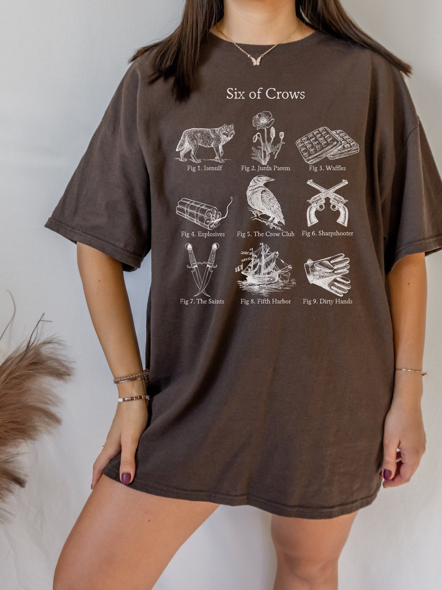 Six of Crows Icons Tee Shirt * Kaz Inej Jesper Wylan Nina Matthias Grishaverse Book Merch * Literature Book Lover Gift * Shadow and Bone