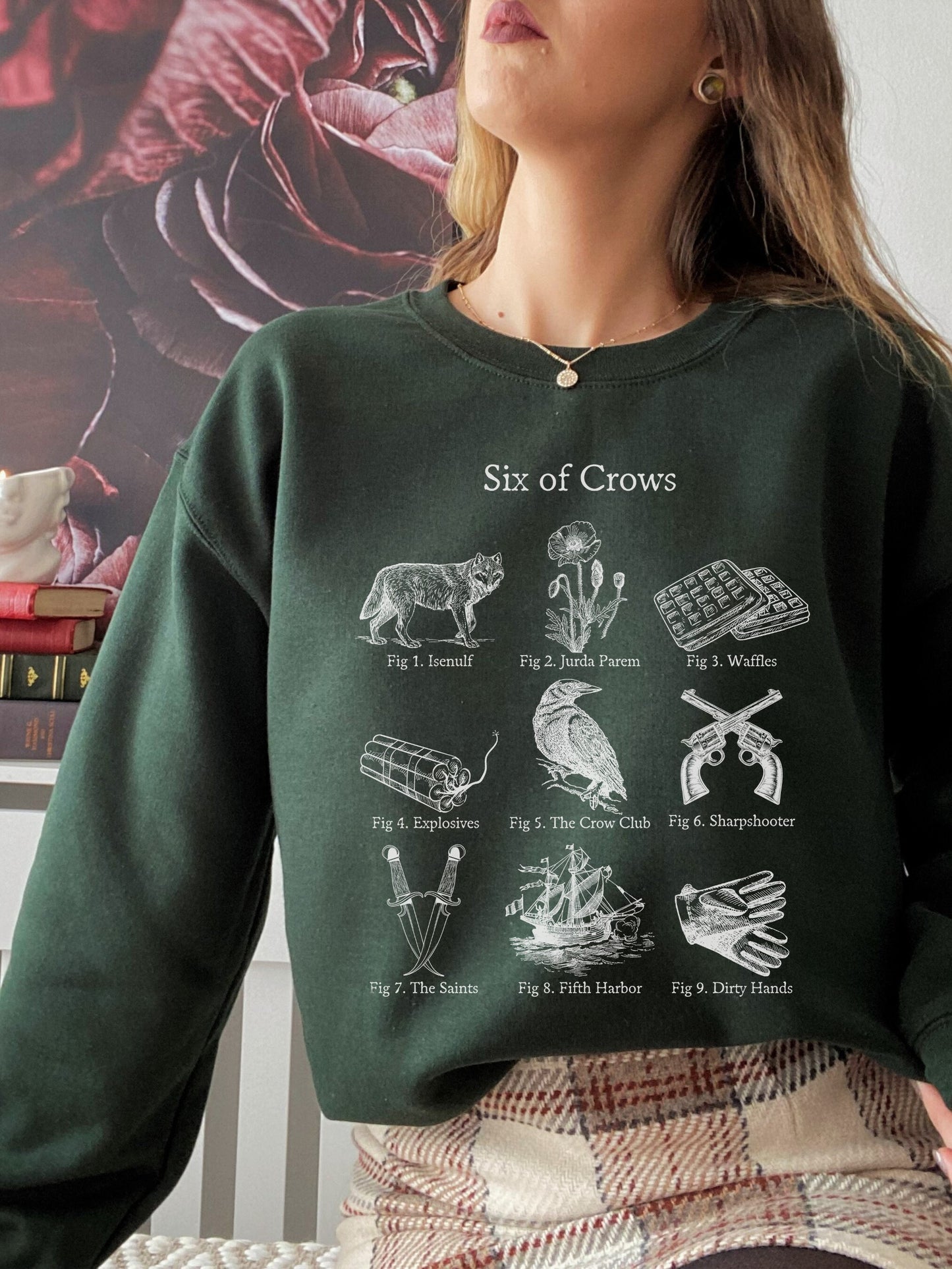 Six of Crows Icons Sweatshirt * Kaz Inej Jesper Wylan Nina Matthias Grishaverse Book Merch * Literature Book Lover Gift * Shadow and Bone