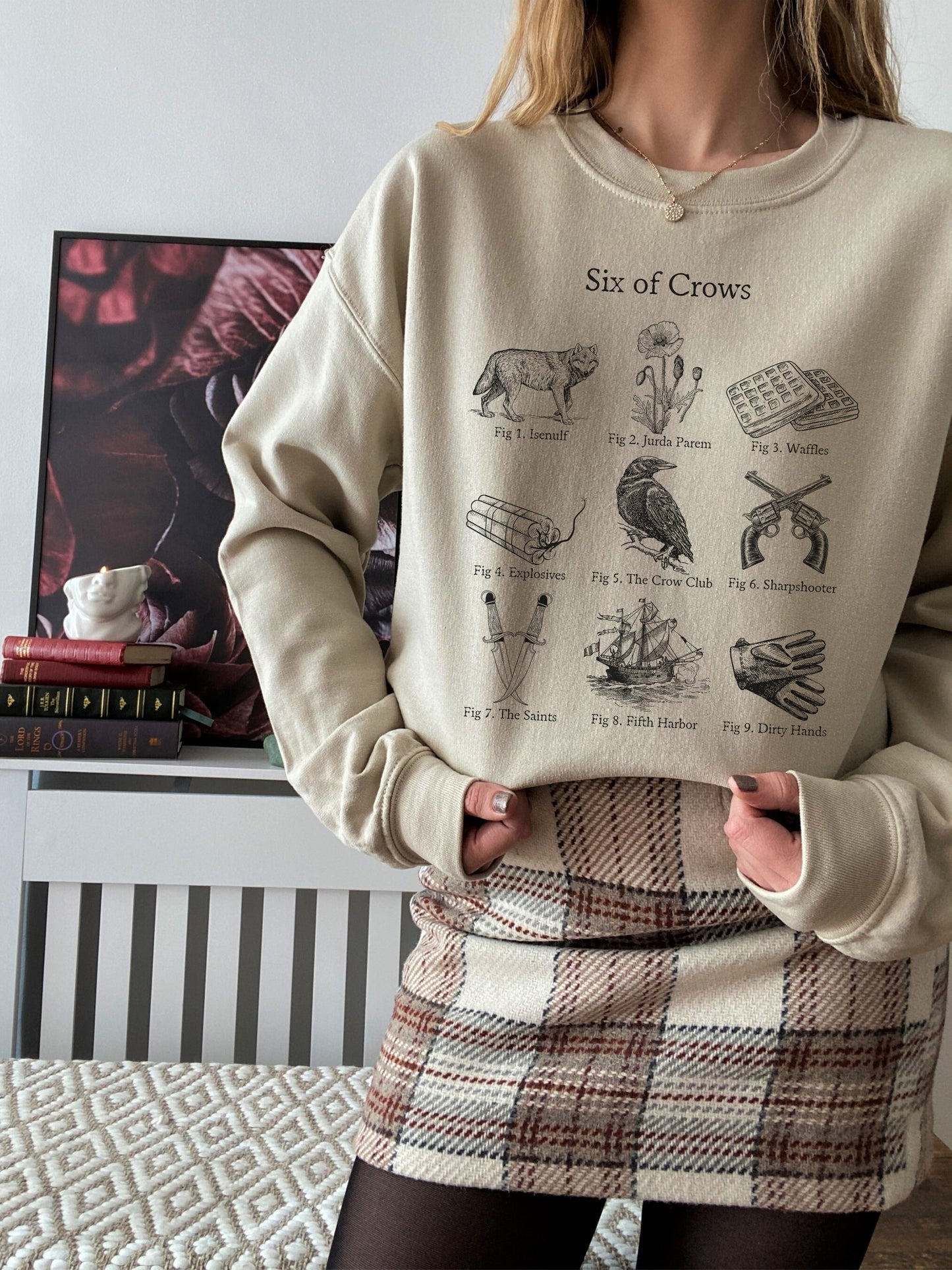 Six of Crows Icons Sweatshirt * Kaz Inej Jesper Wylan Nina Matthias Grishaverse Book Merch * Literature Book Lover Gift * Shadow and Bone