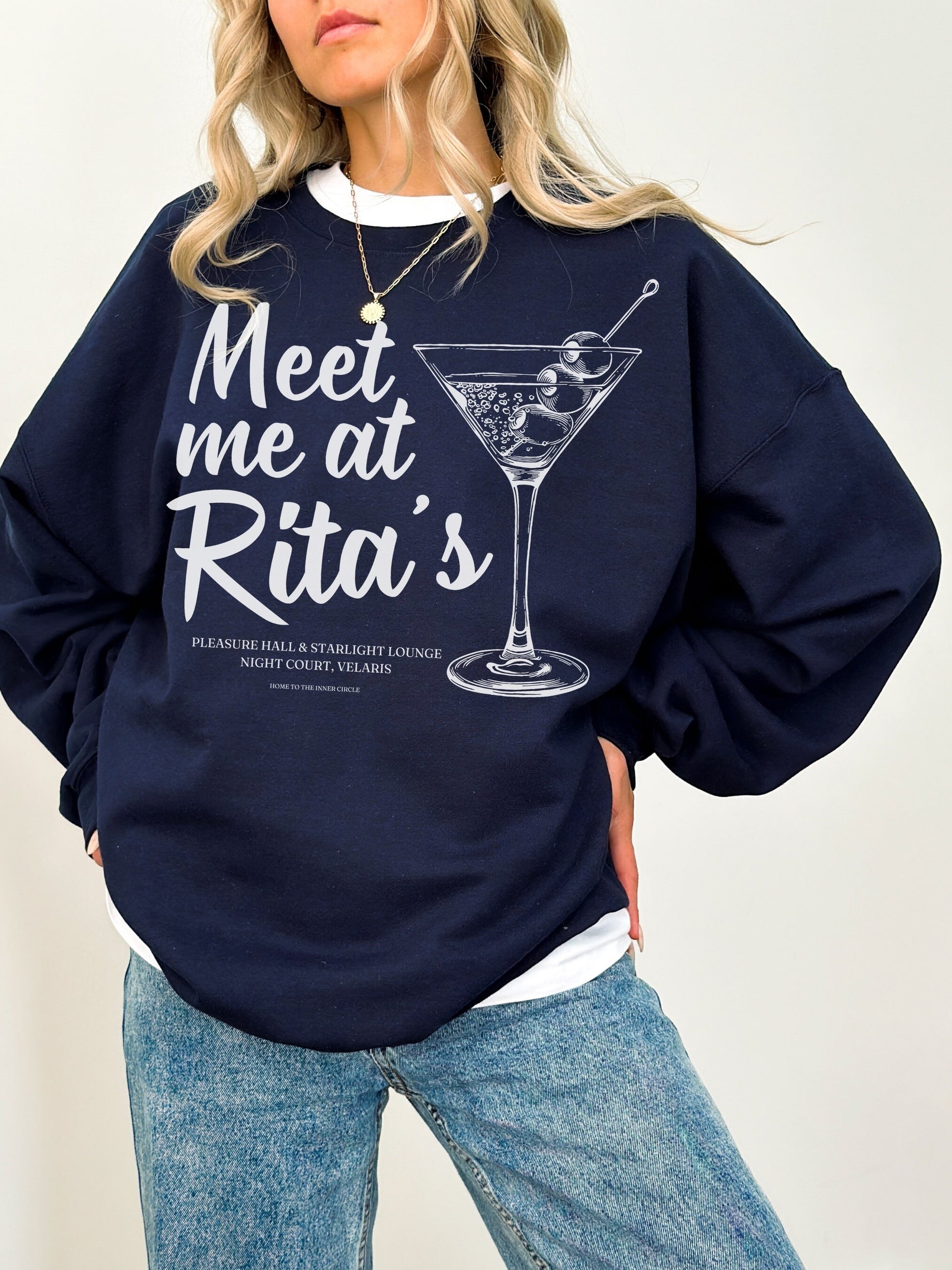 Rita's starlight lounge velaris night court crewneck sweatshirt ACOTAR ACOMAF SJM Merch Book Fandom Reader Bookish Gift Feyre Rhysand Nesta