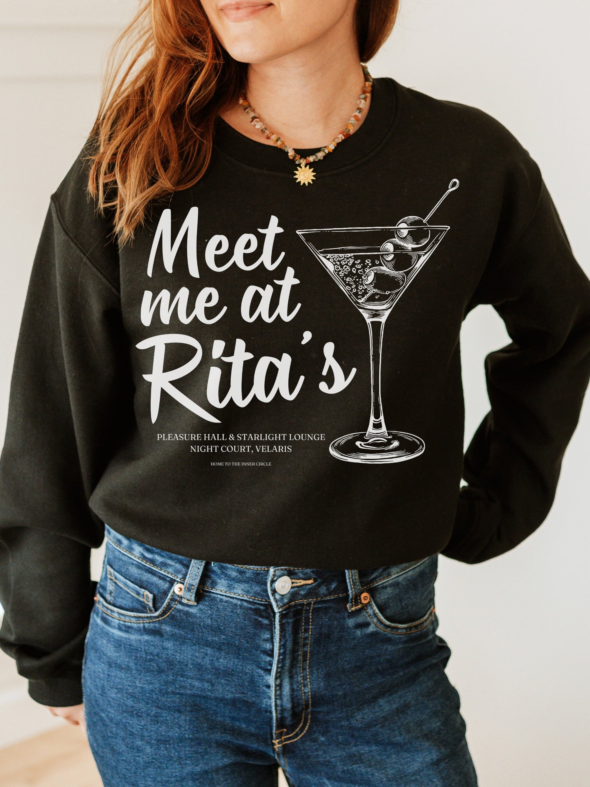 Rita's starlight lounge velaris night court crewneck sweatshirt ACOTAR ACOMAF SJM Merch Book Fandom Reader Bookish Gift Feyre Rhysand Nesta