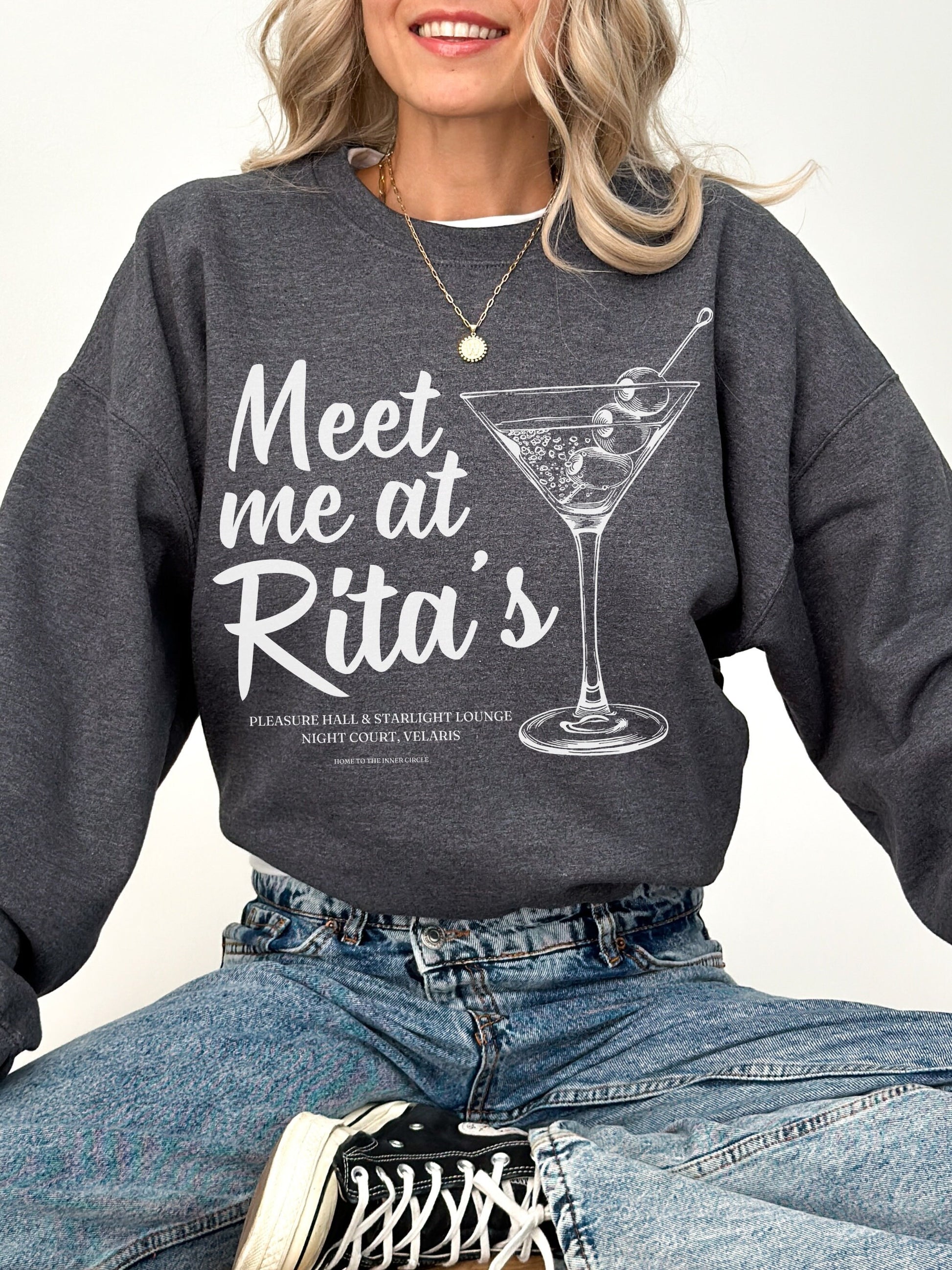 Rita's starlight lounge velaris night court crewneck sweatshirt ACOTAR ACOMAF SJM Merch Book Fandom Reader Bookish Gift Feyre Rhysand Nesta