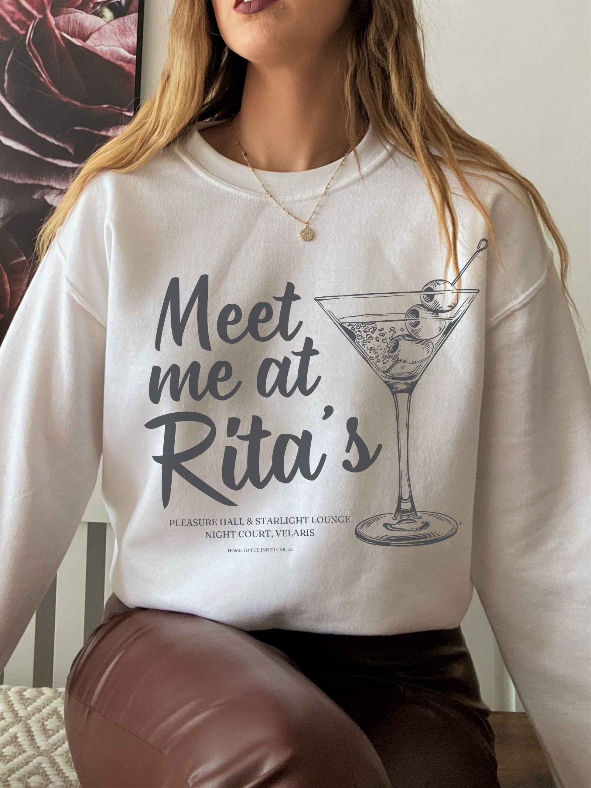 Rita's starlight lounge velaris night court crewneck sweatshirt ACOTAR ACOMAF SJM Merch Book Fandom Reader Bookish Gift Feyre Rhysand Nesta