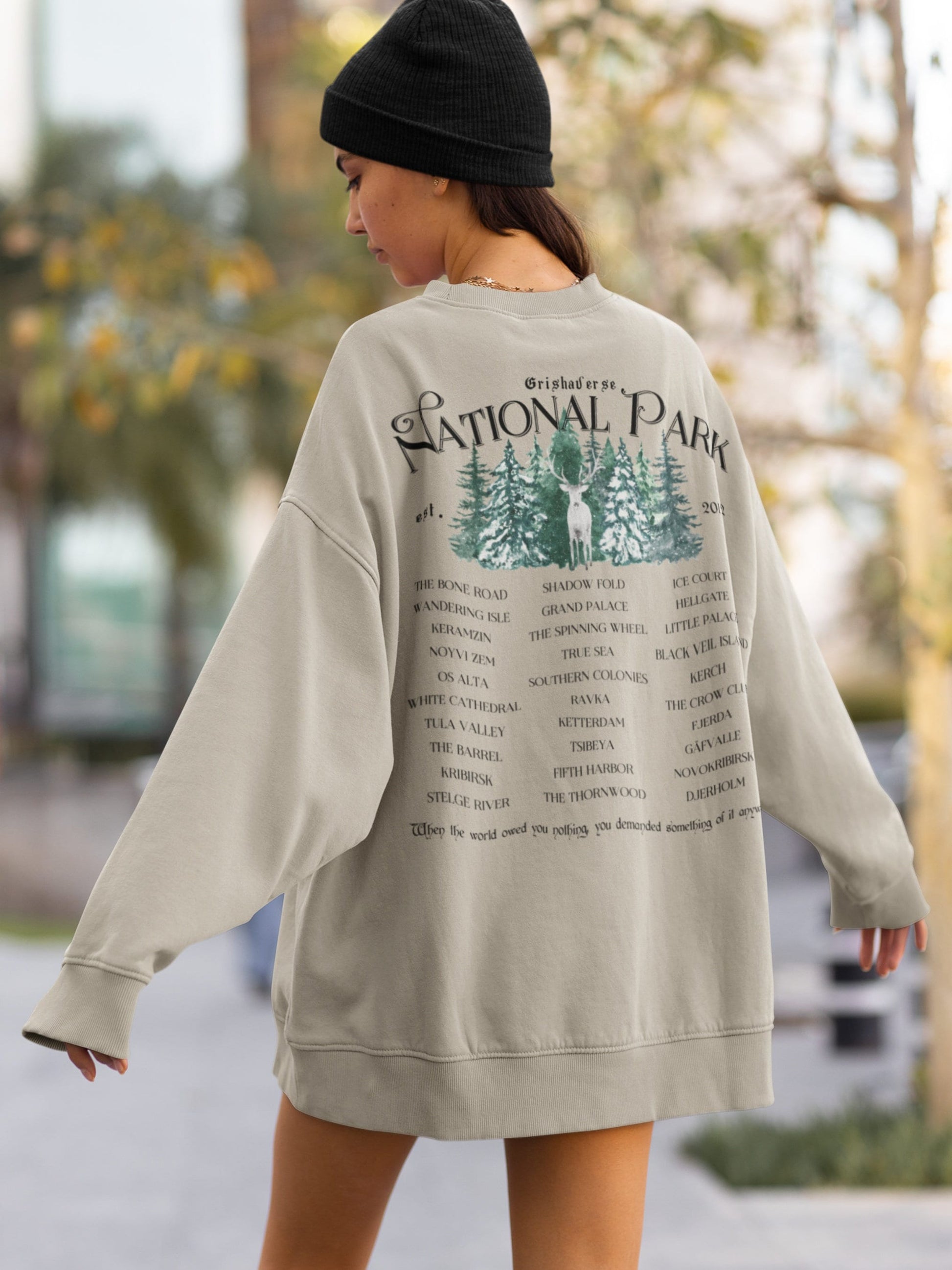 Grishaverse Fictional National Park Retro Minimalist Aesthetic Sweatshirt * Shadow Bone Crow Club Darkling Sun Summoner Bookish Reader Gift