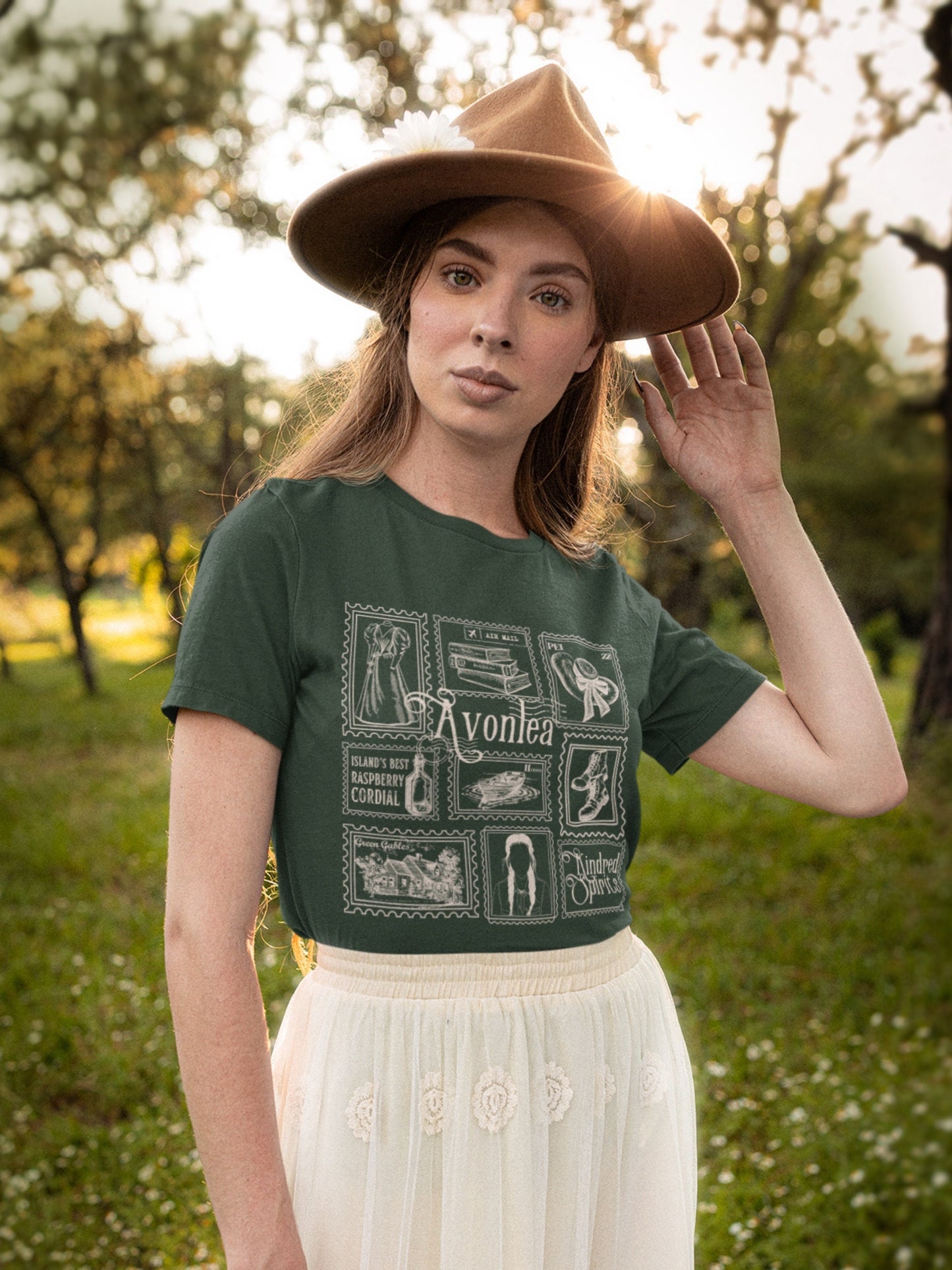 Anne of Green Gables Literary Stamp Collection Tee Tshirt * Cottagecore Anne with an E Greetings from Avonlea Book Fandom Merch Bookish Gift